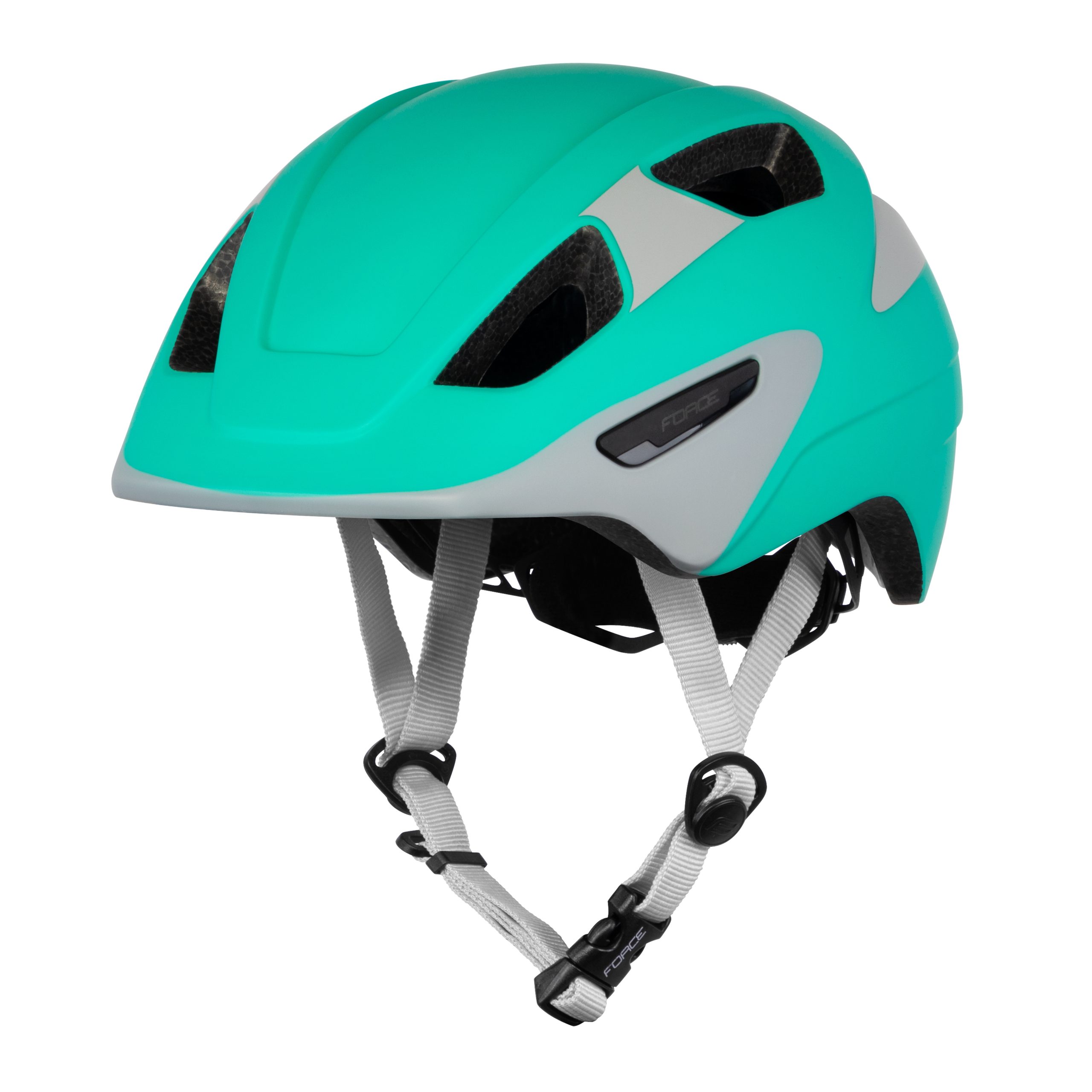 helmet FORCE AKITA junior, turquoise-grey S-M