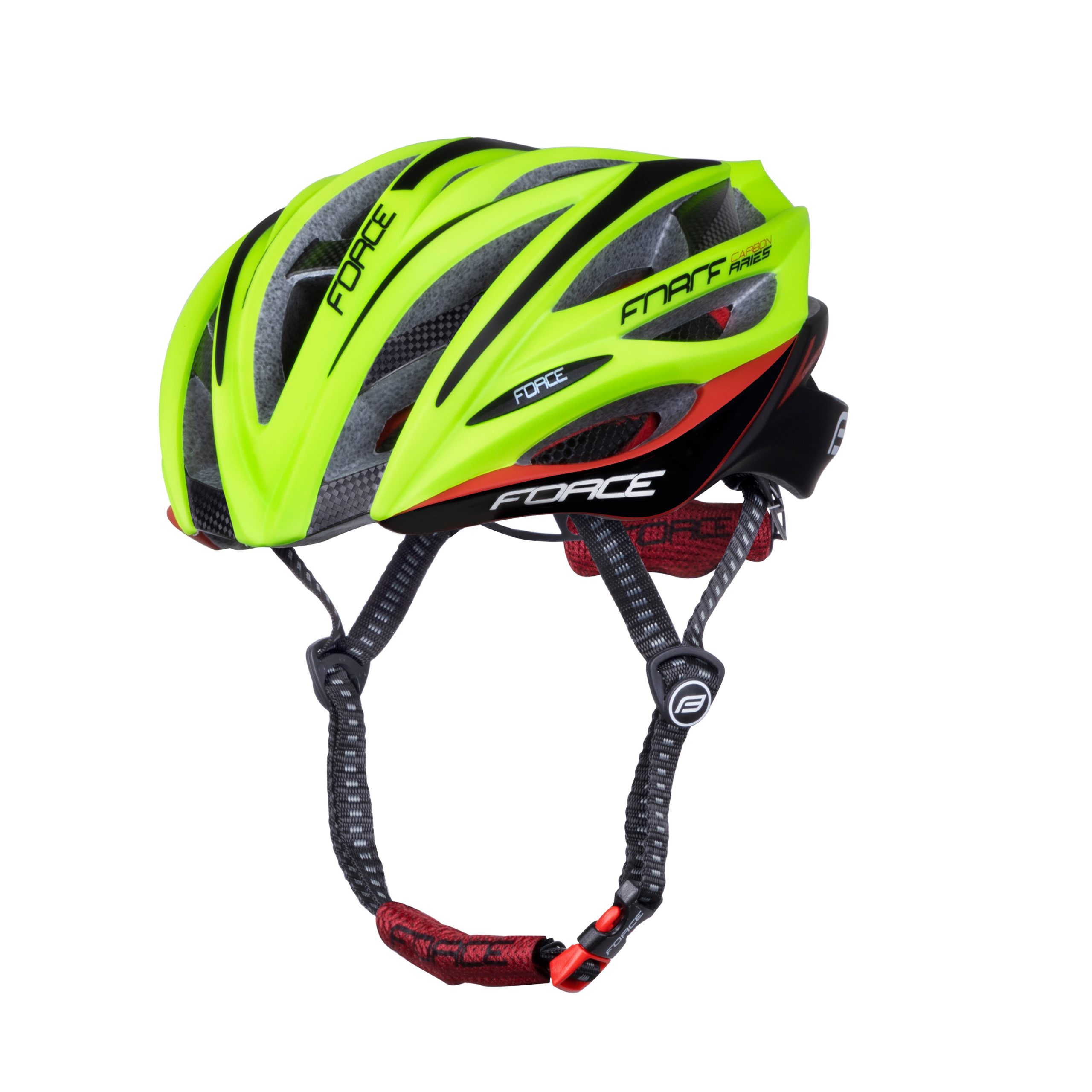 helmet FORCE ARIES carbon, fluo-black S-M