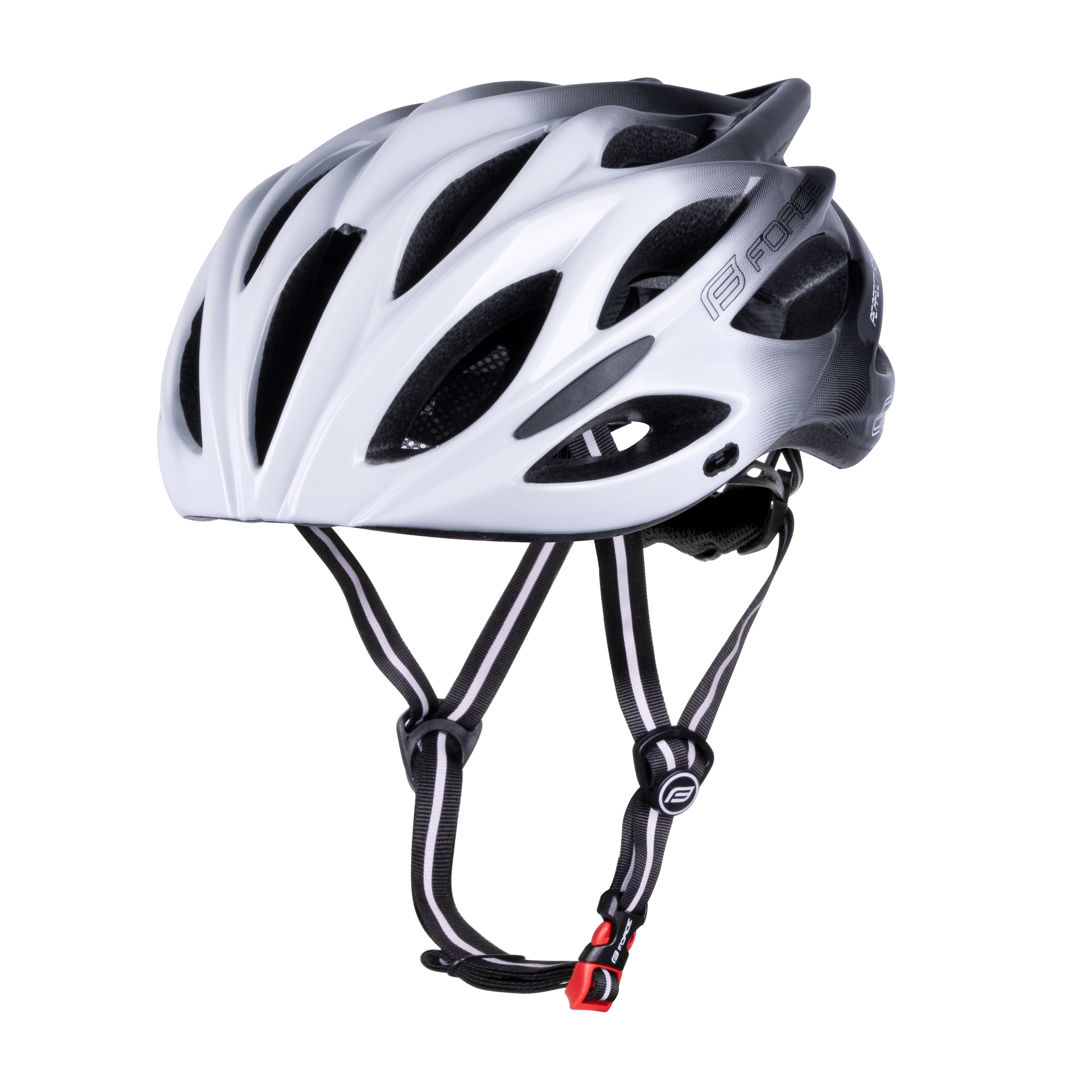 helmet FORCE BULL HUE, white-black L-XL