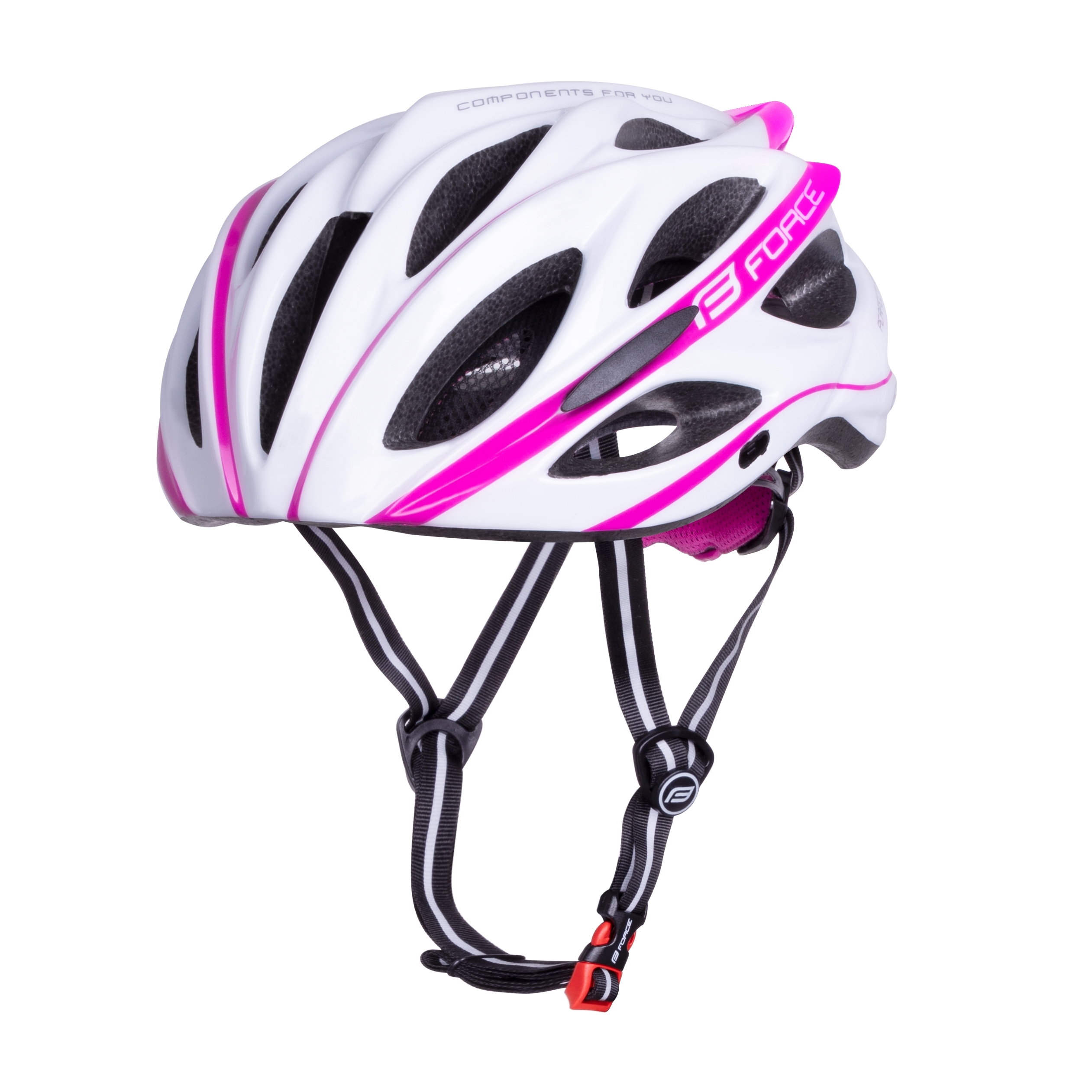 helmet FORCE BULL, white-pink L-XL