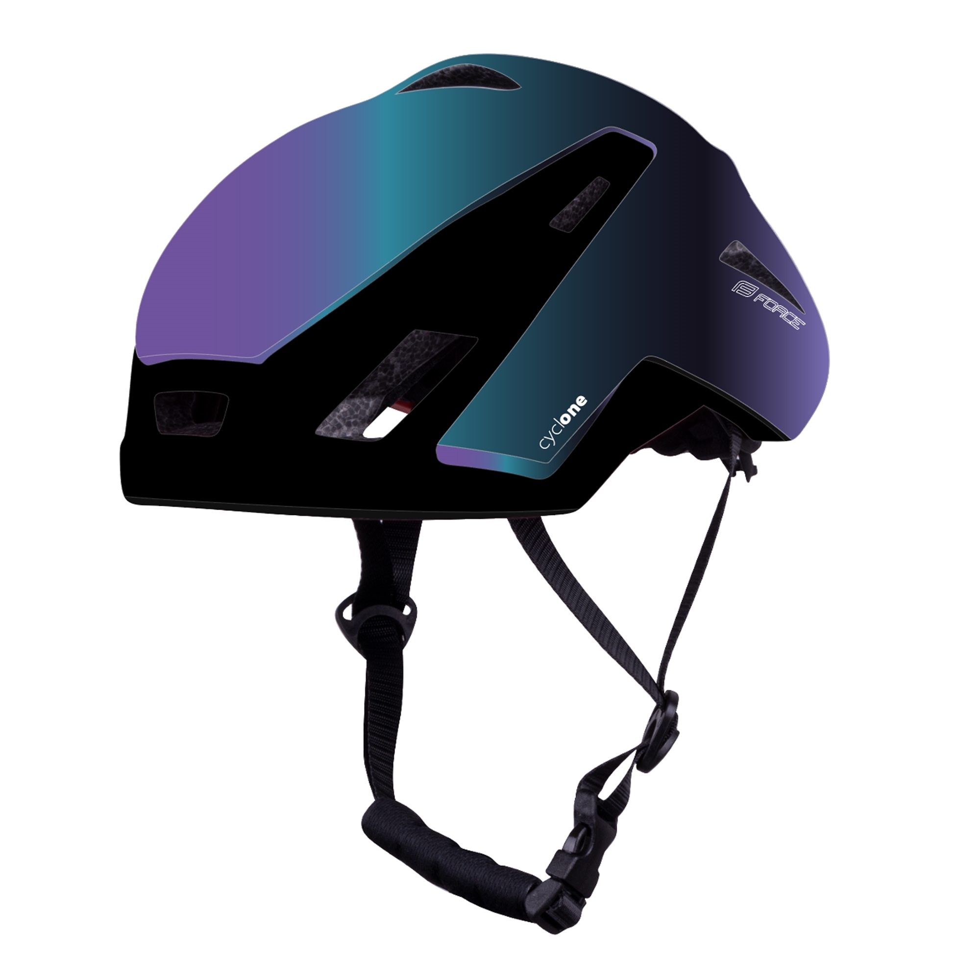 helmet FORCE CYCLONE, blue-purple-black L-XL