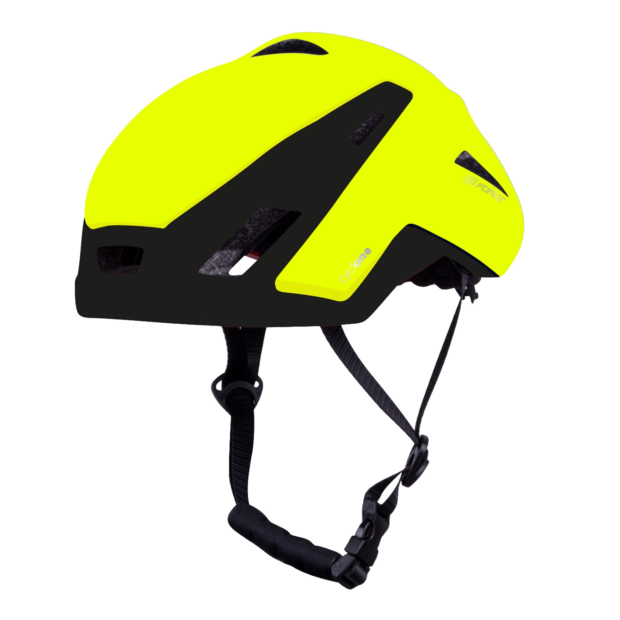 helmet FORCE CYCLONE, fluo-black L-XL