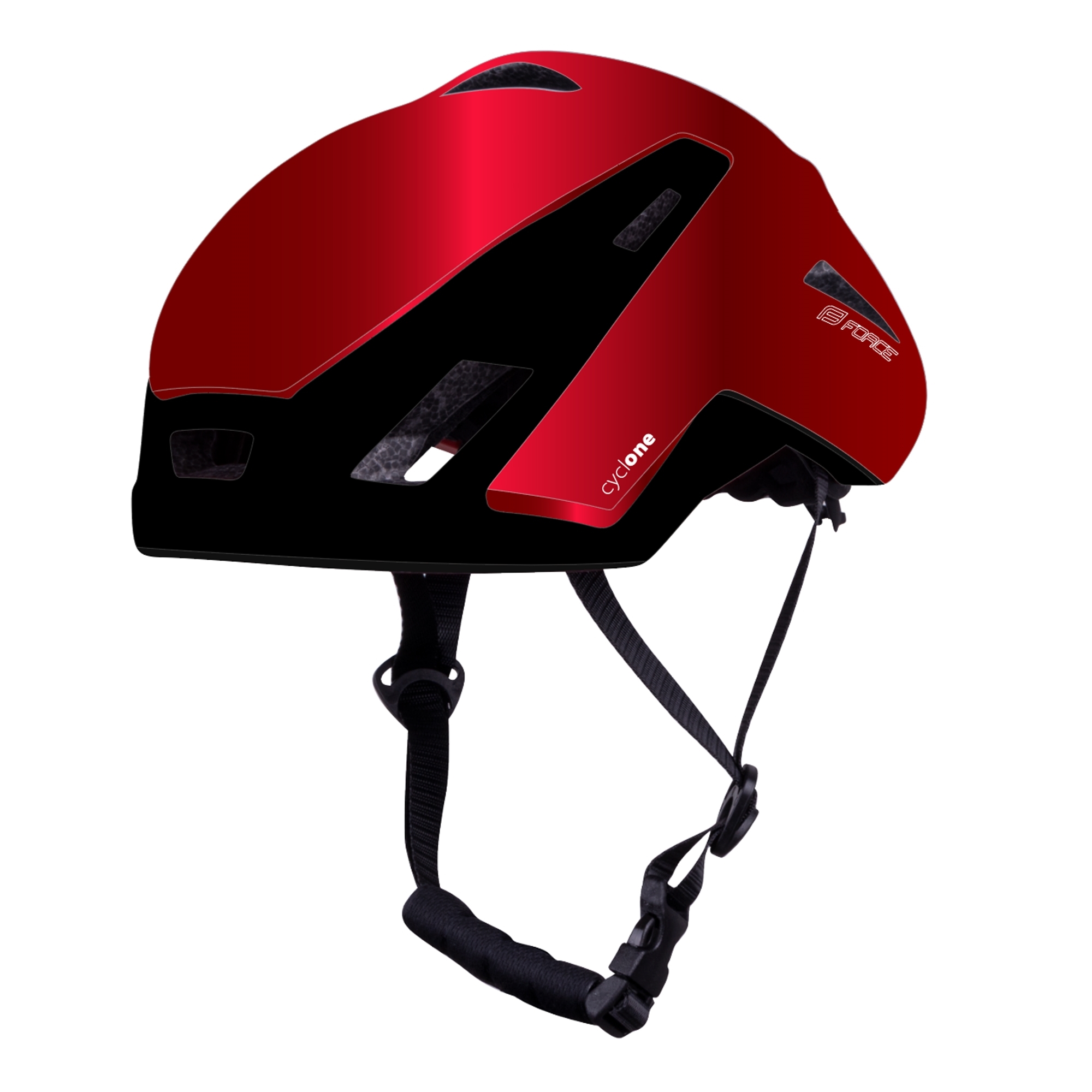 helmet FORCE CYCLONE, red-black L-XL