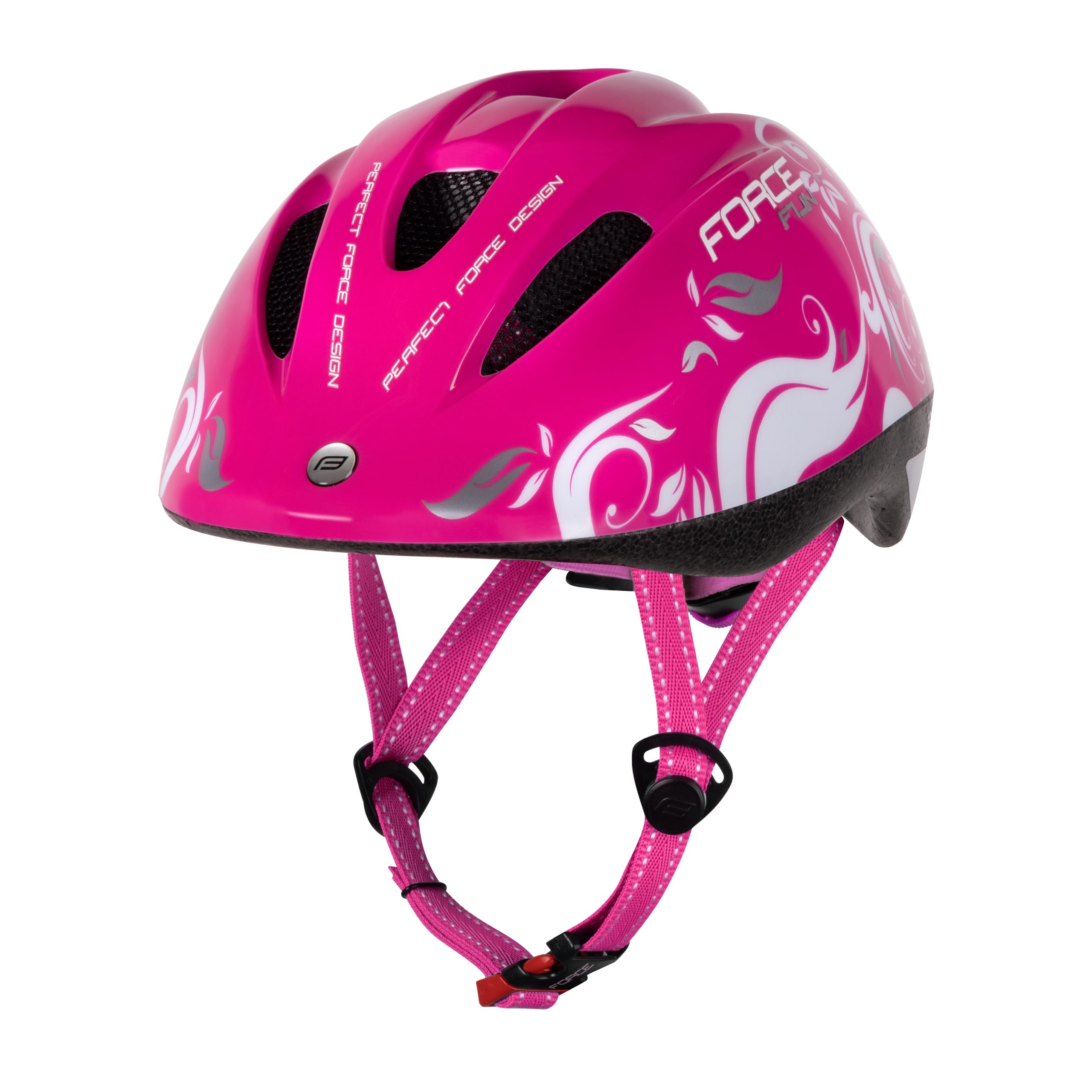 helmet FORCE FUN FLOWERS child, pink-white-grey