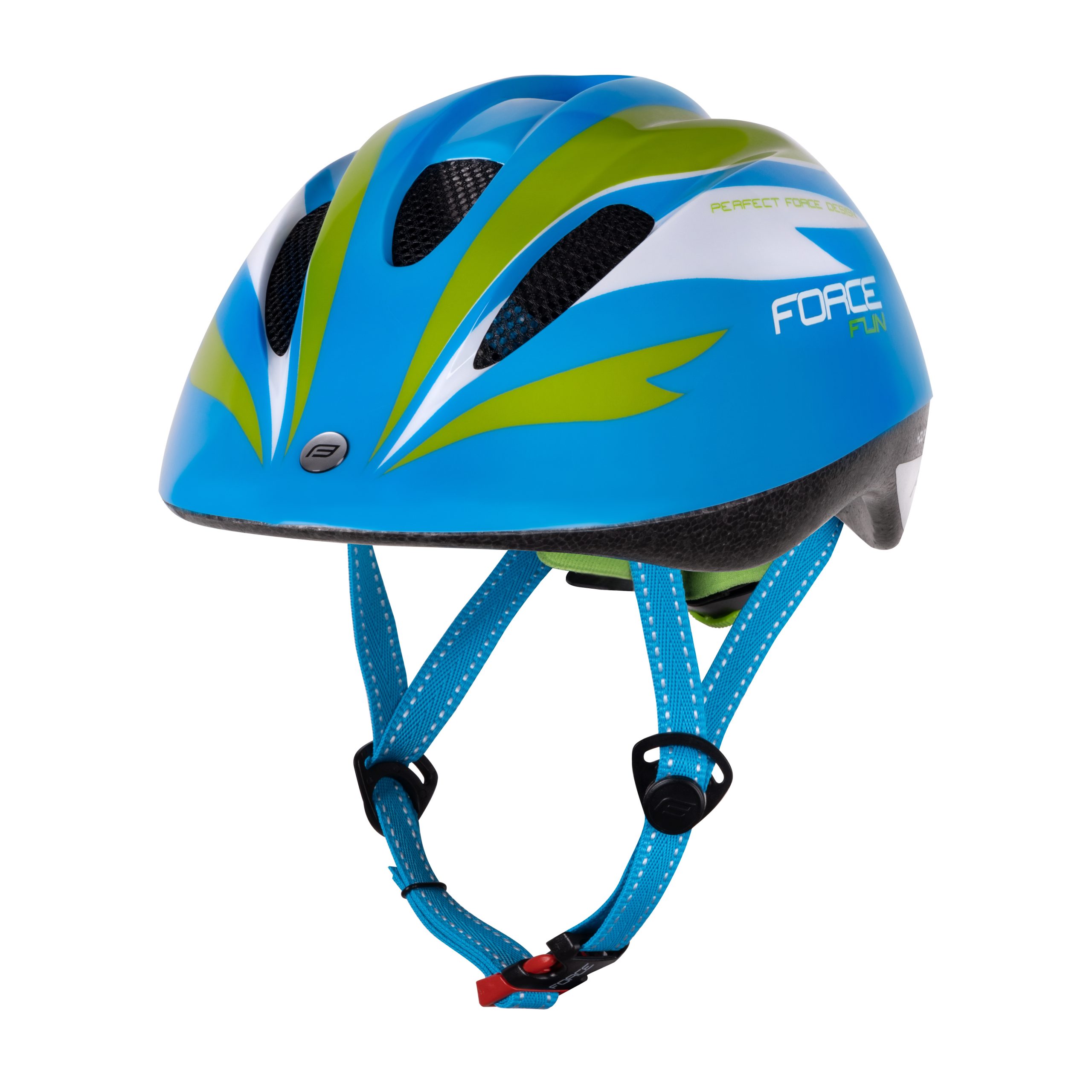 helmet FORCE FUN STRIPES child, blue-green-white