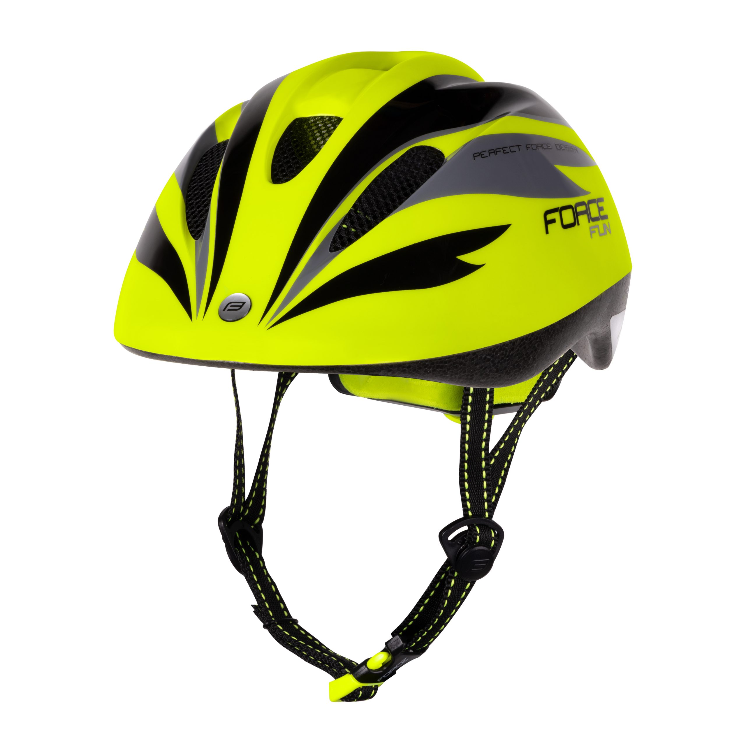 helmet FORCE FUN STRIPES child, fluo-black-grey