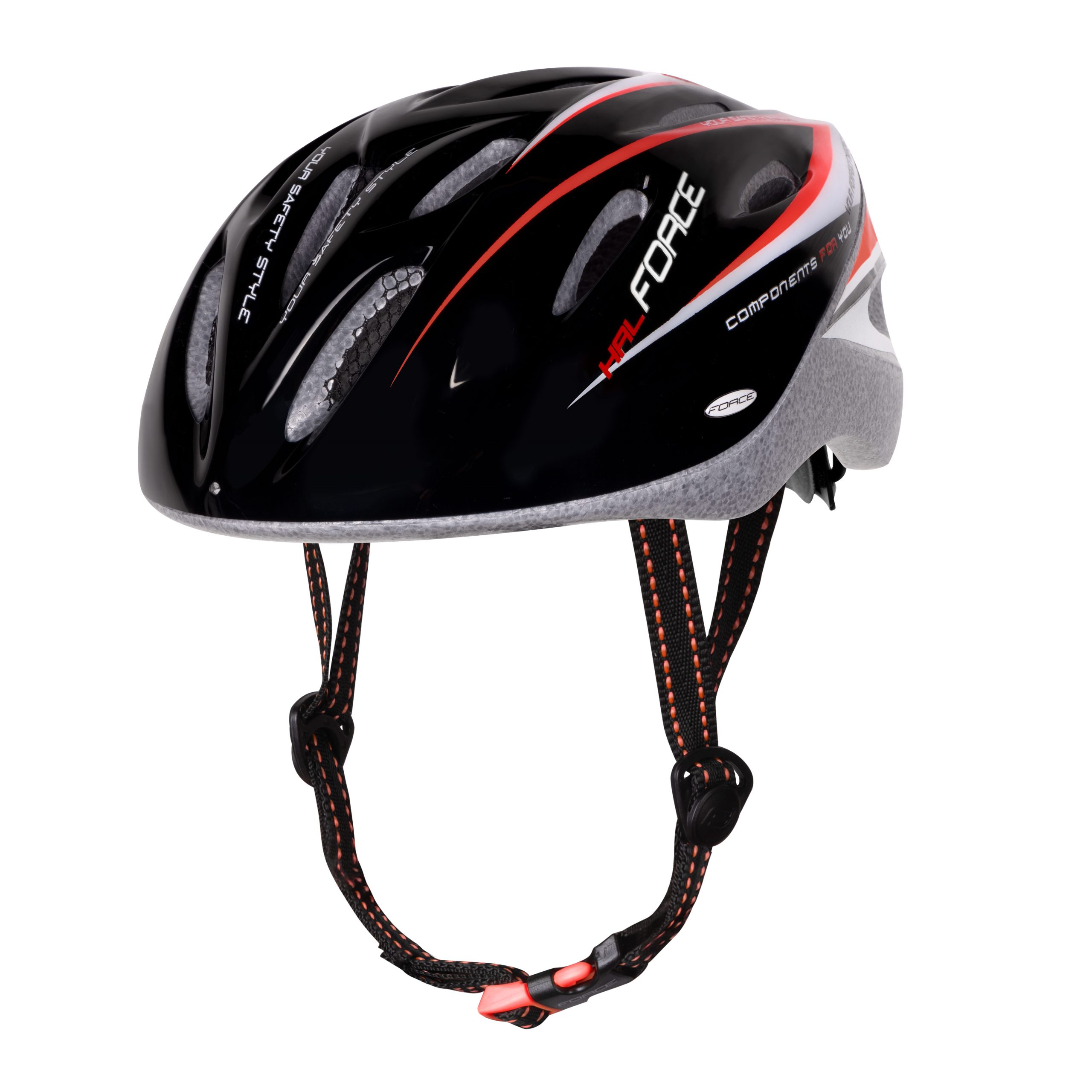 helmet FORCE HAL, black-red-white