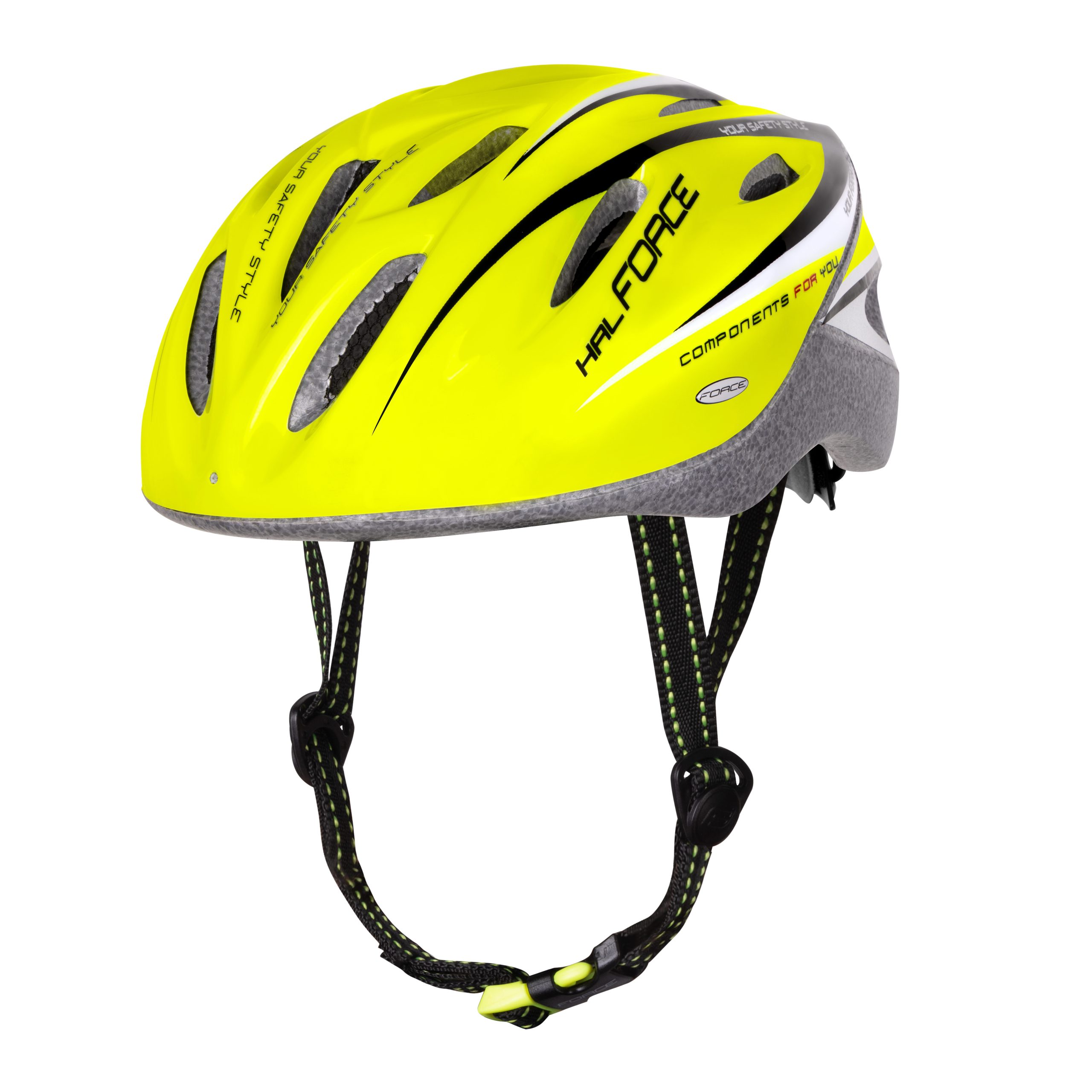 helmet FORCE HAL, fluo-black