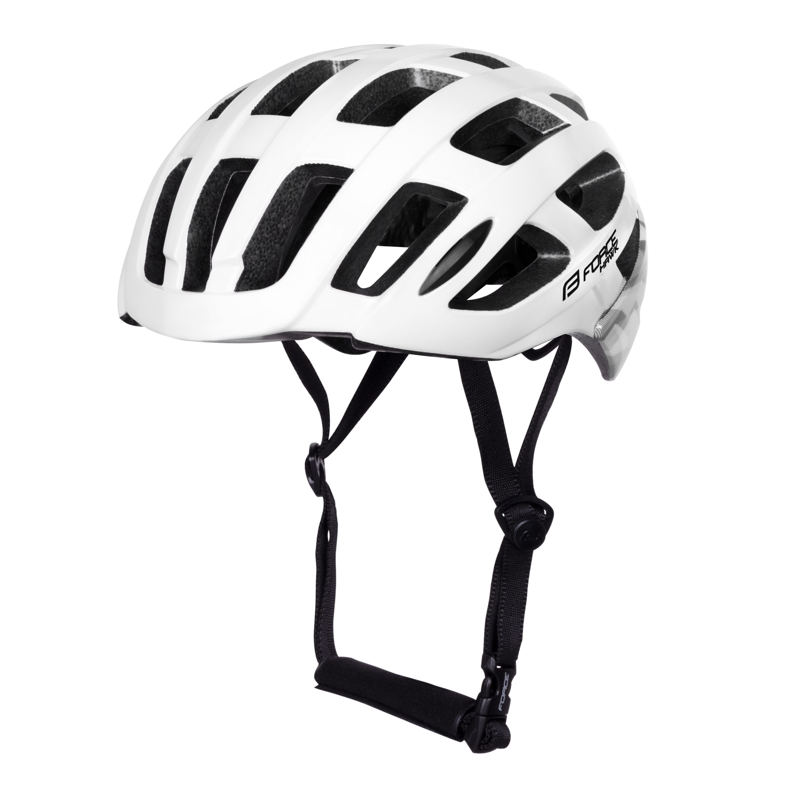 helmet FORCE HAWK, white-black L – XL