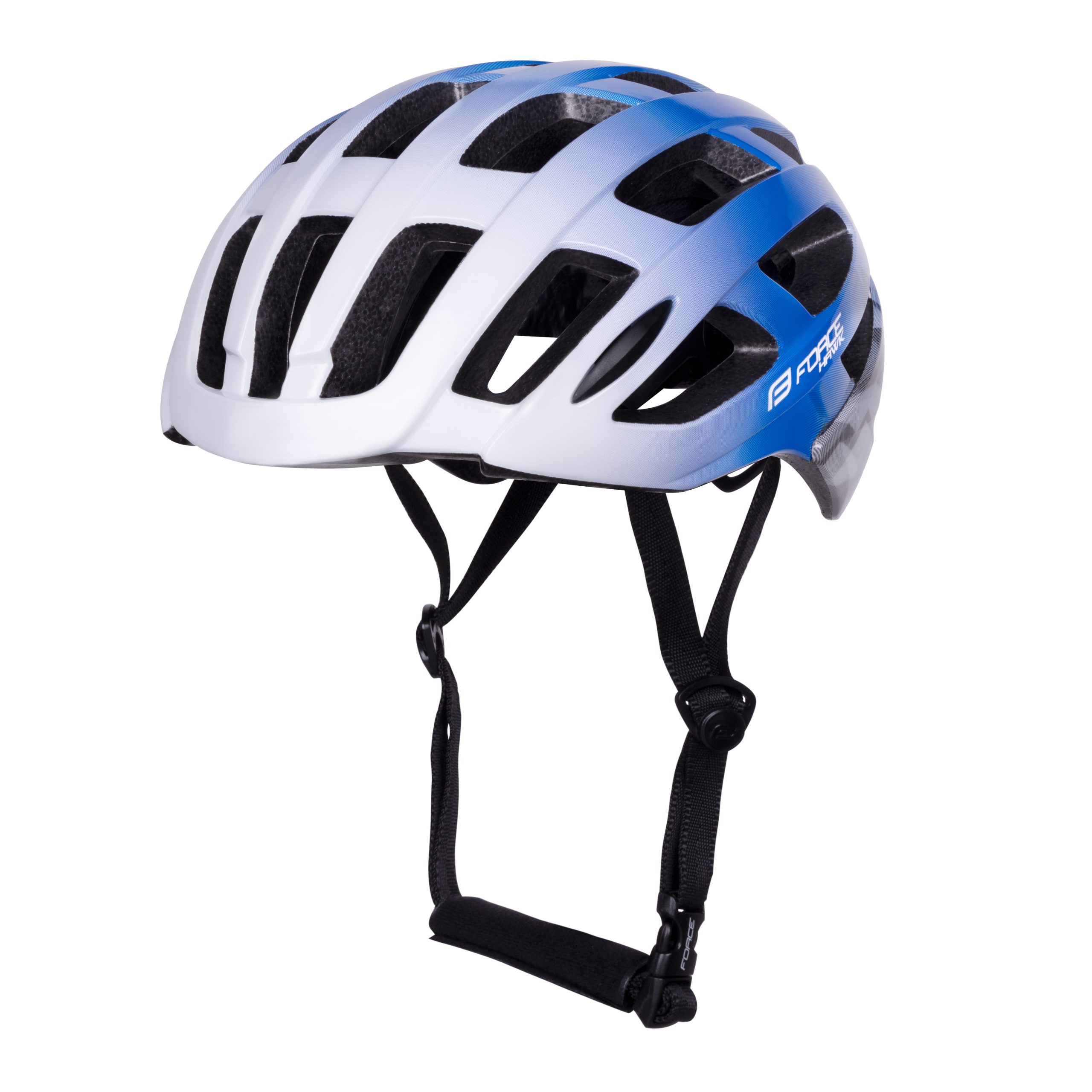 helmet FORCE HAWK, white-blue L – XL