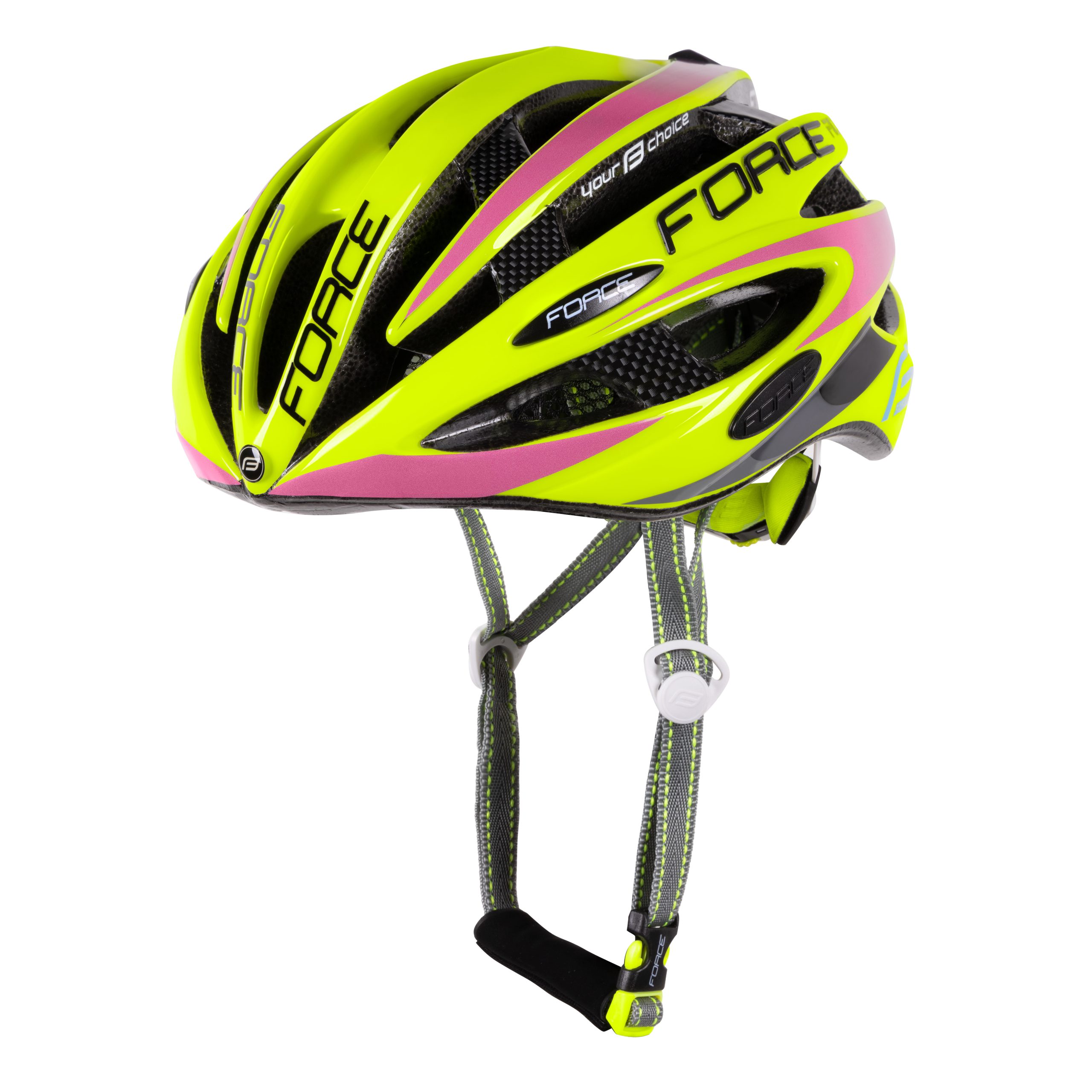 helmet FORCE ROAD PRO, fluo-pink S – M