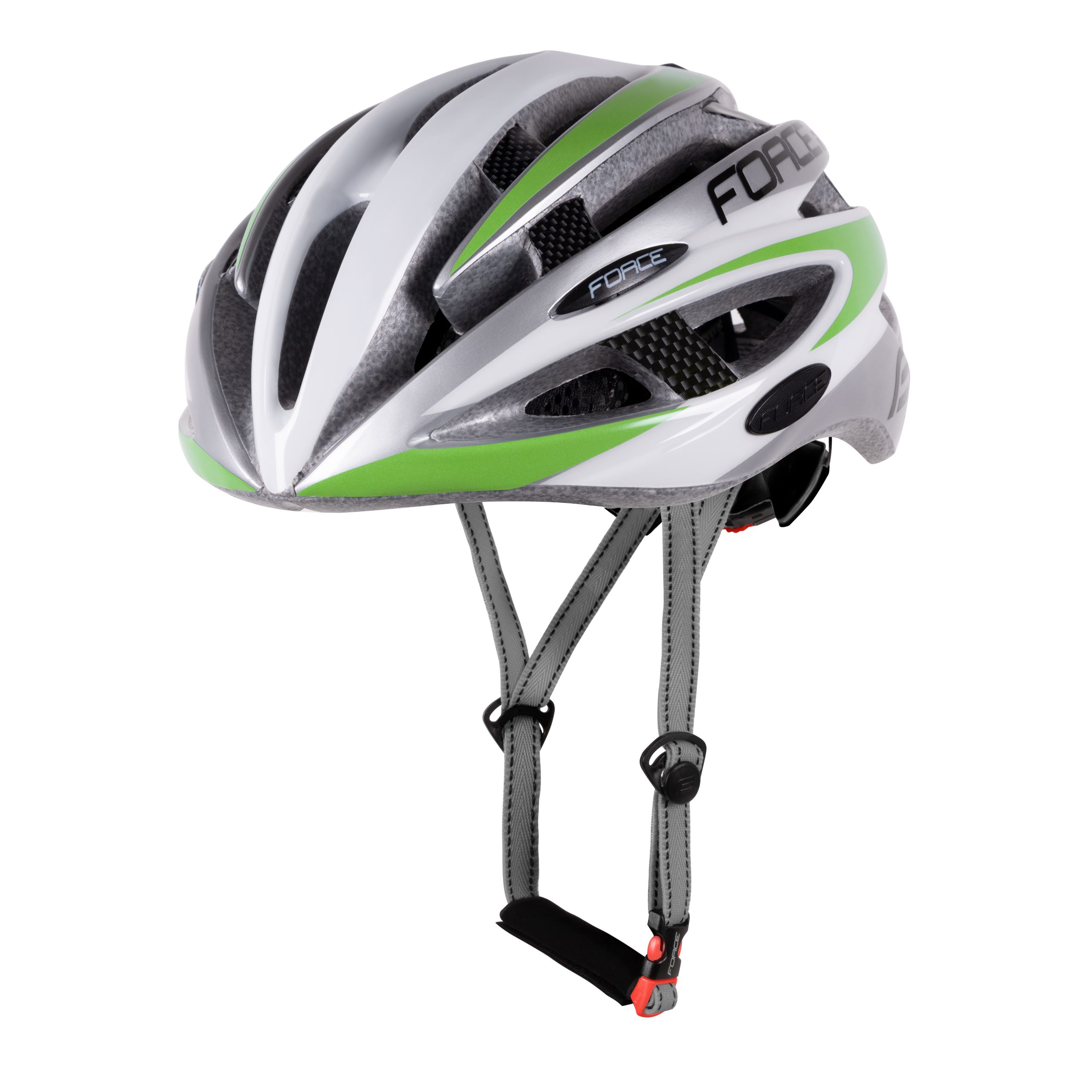 helmet FORCE ROAD, white-green L – XL