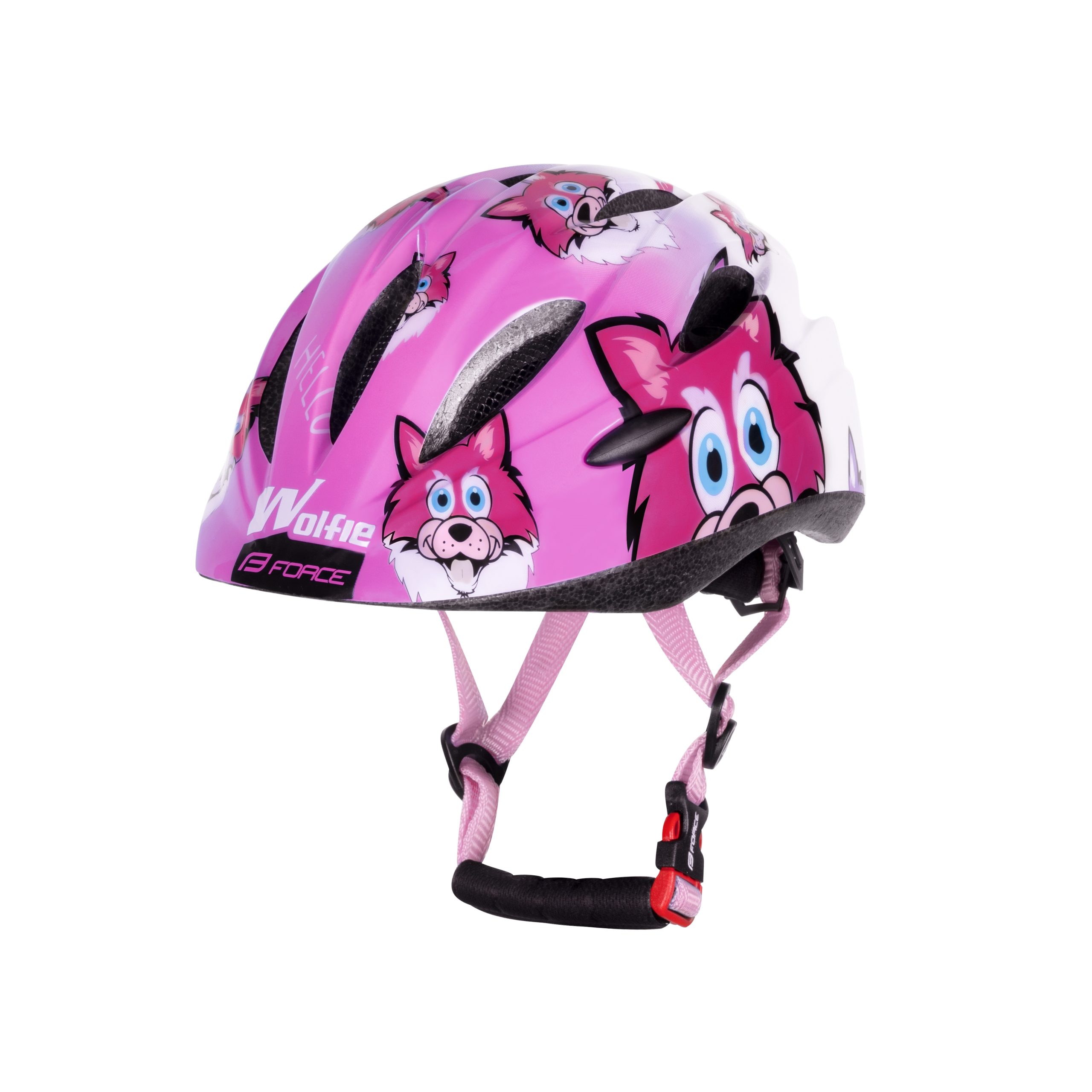 helmet FORCE WOLFIE junior, pink-white S-M