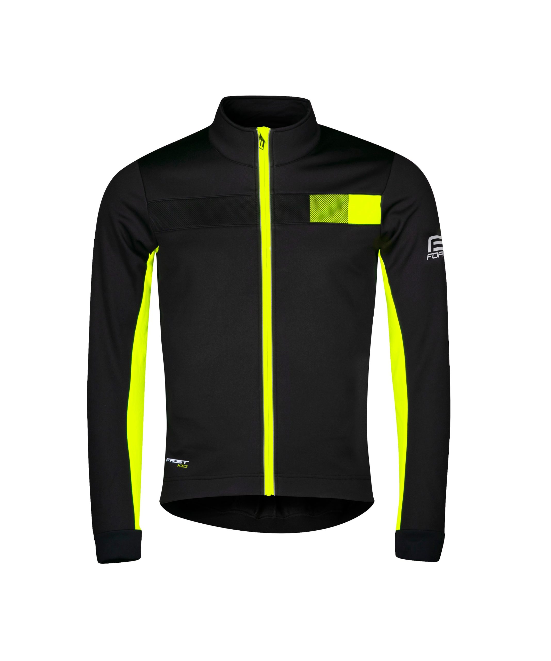 jacket F FROST KID softshell, black-fluo 128-140