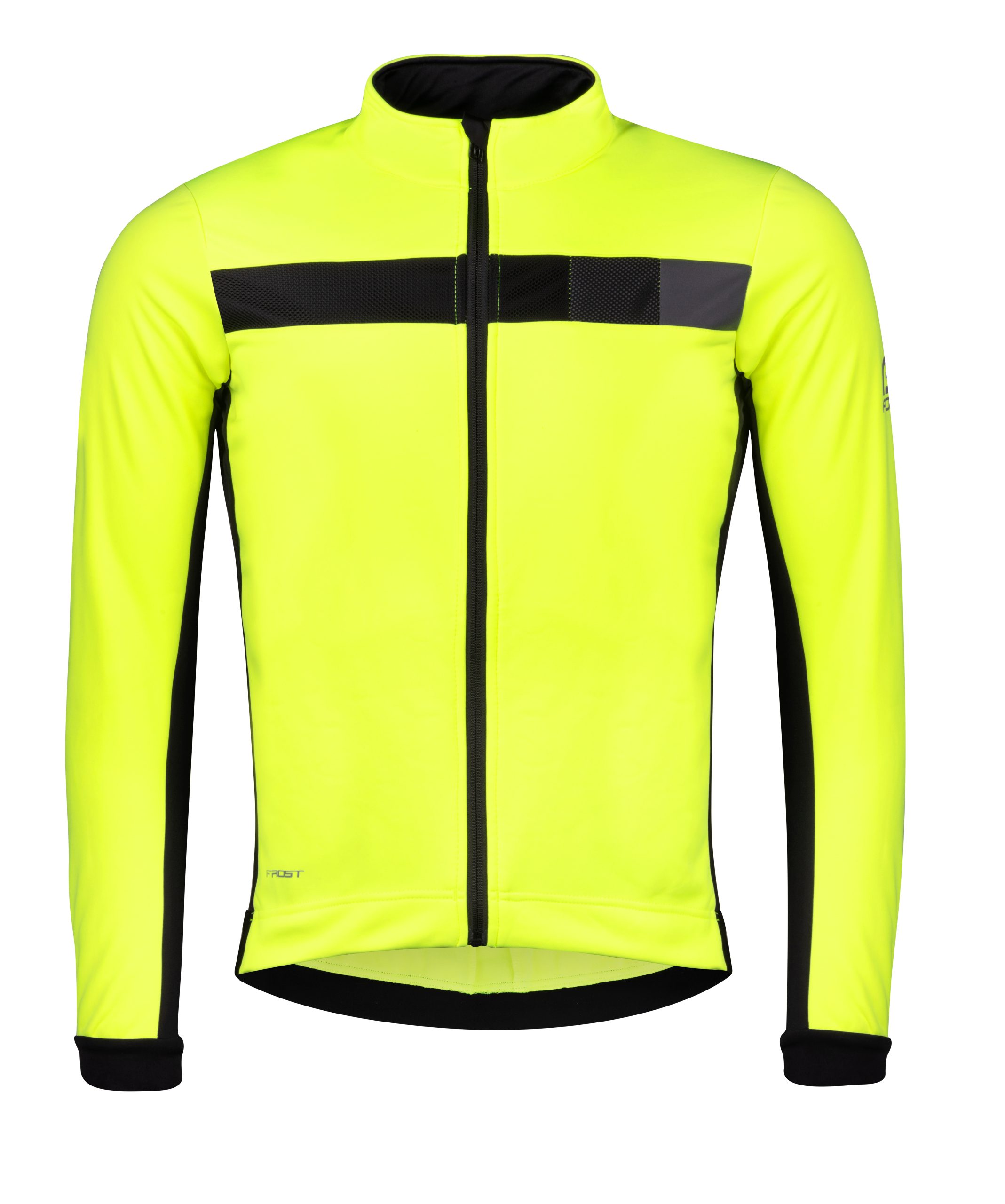 jacket F FROST softshell winter, fluo-black 3XL