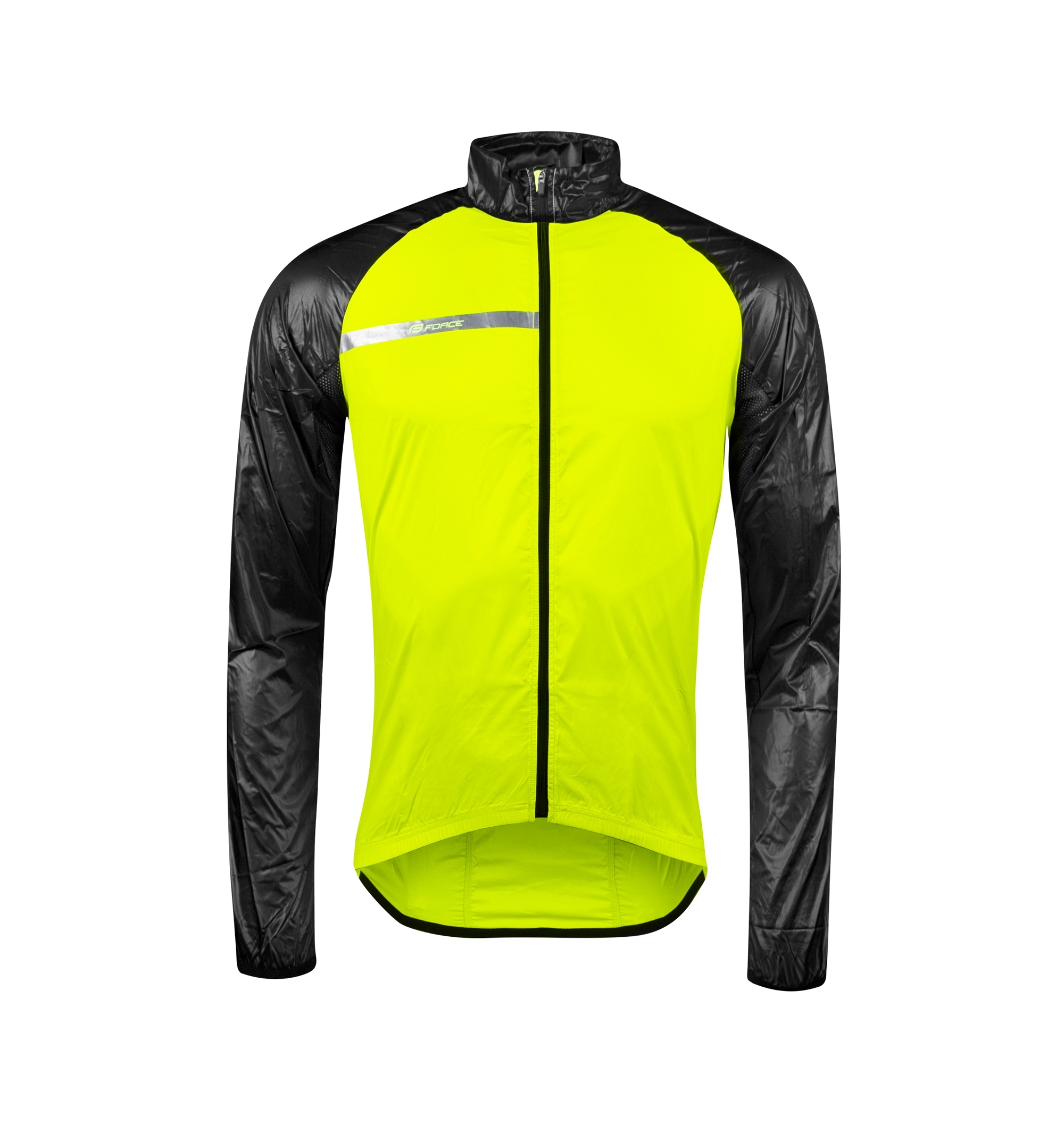 jacket F WINDPRO KID windproof, fluo-black 128-140