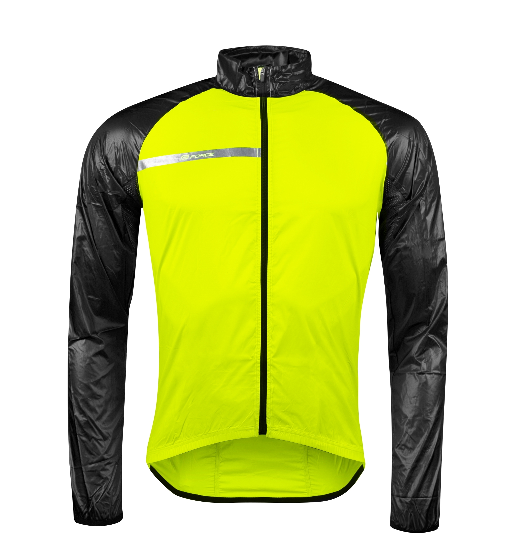 jacket FORCE WINDPRO windproof, fluo-black 3XL