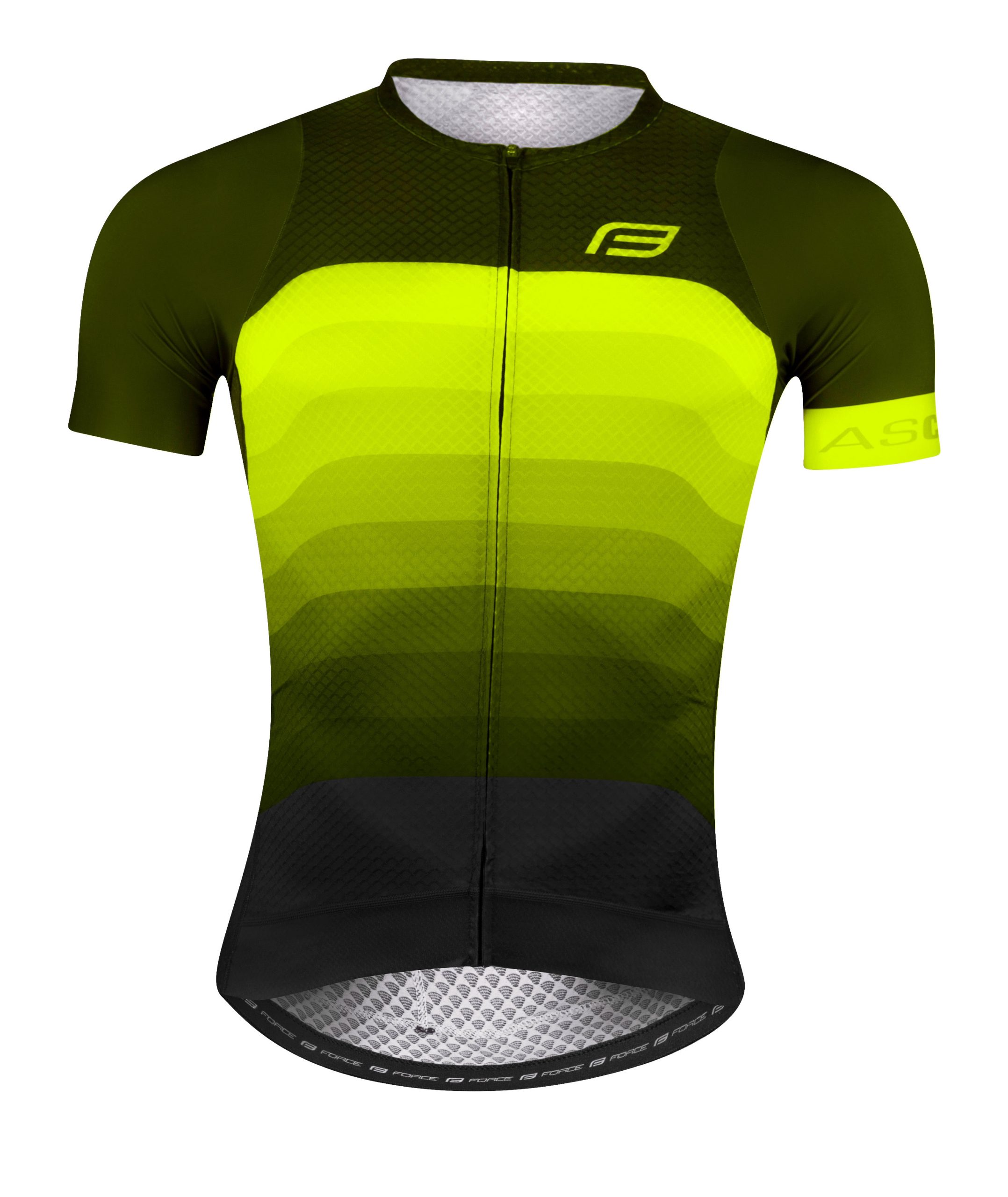 jersey F ASCENT, short sleeve, green-fluo L