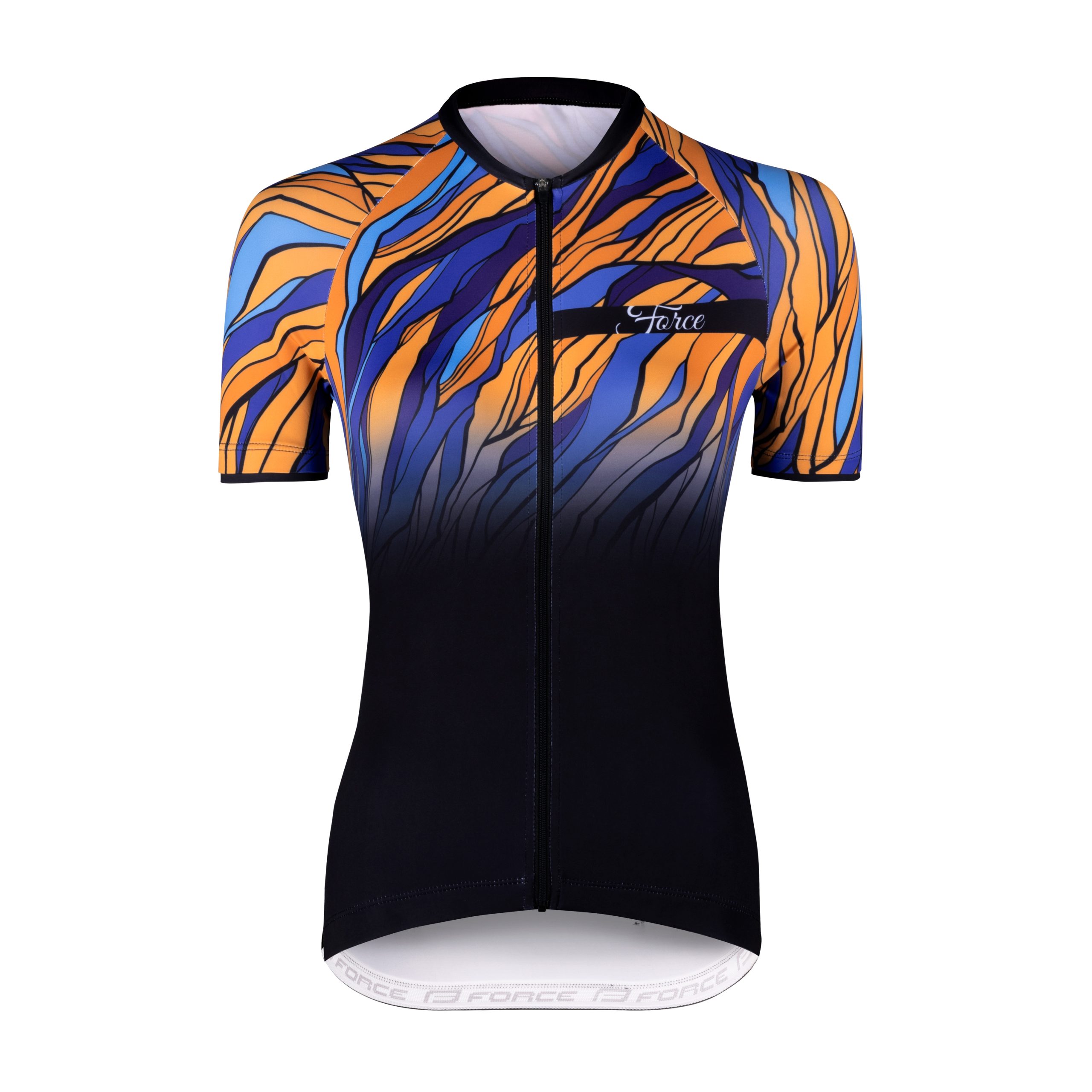 jersey F LIFE LADY short sl, blk-blue-orange XS