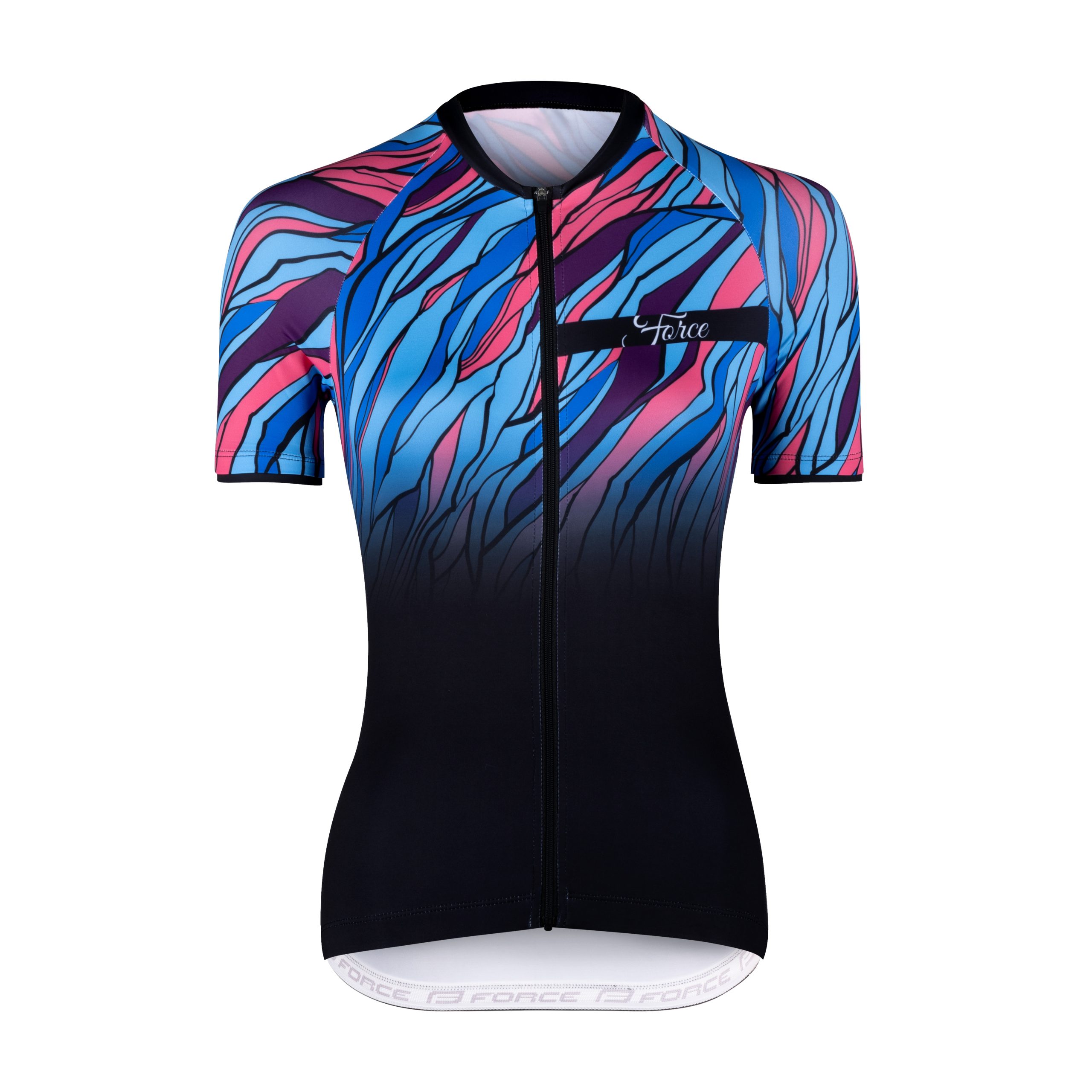 jersey F LIFE LADY short sl, blk-blue-pink XS