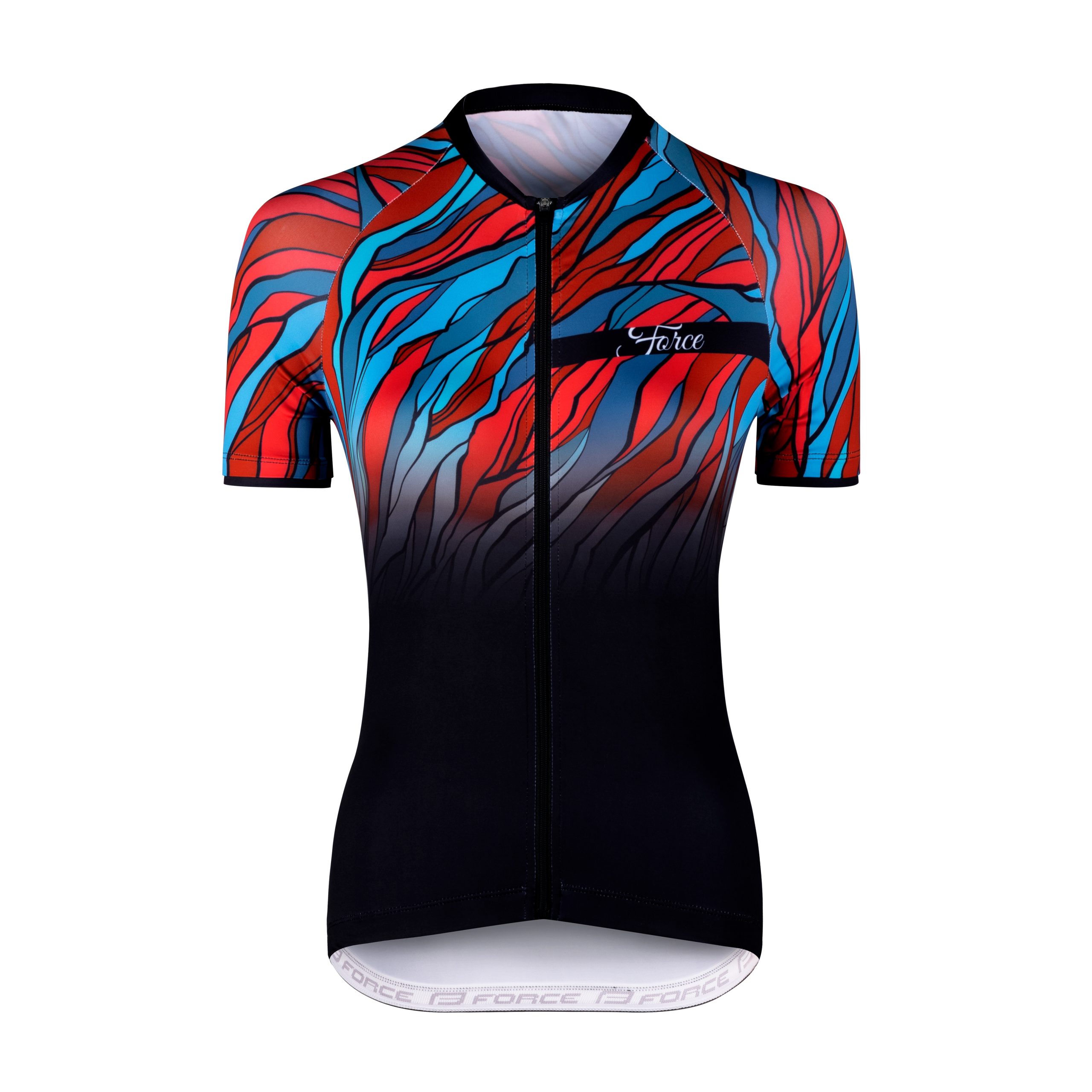 jersey F LIFE LADY short sl, blk-petrol bl-red XS