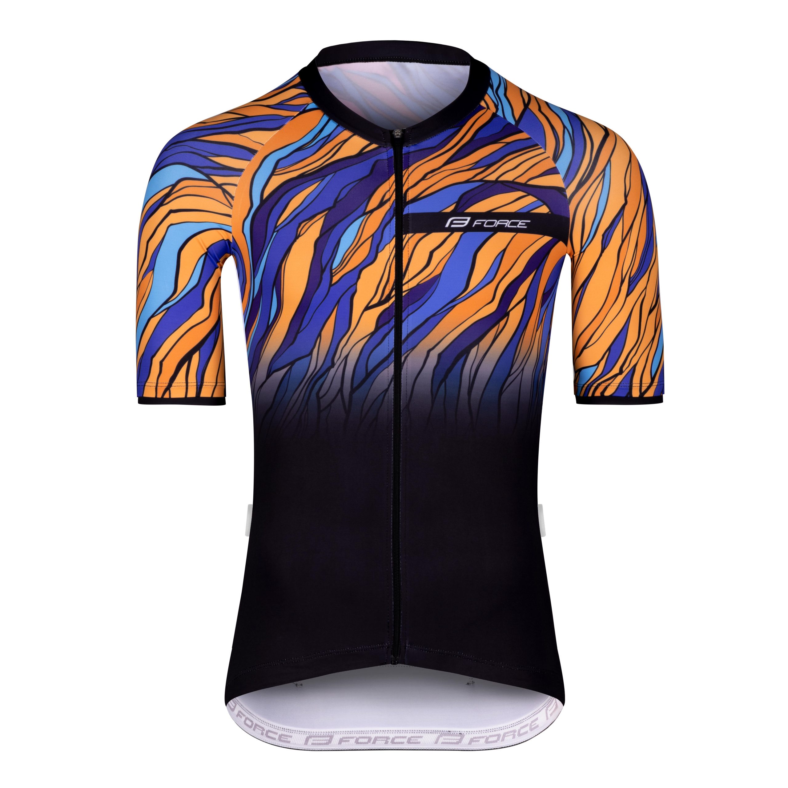 jersey F LIFE short sl, black-blue-orange 3XL