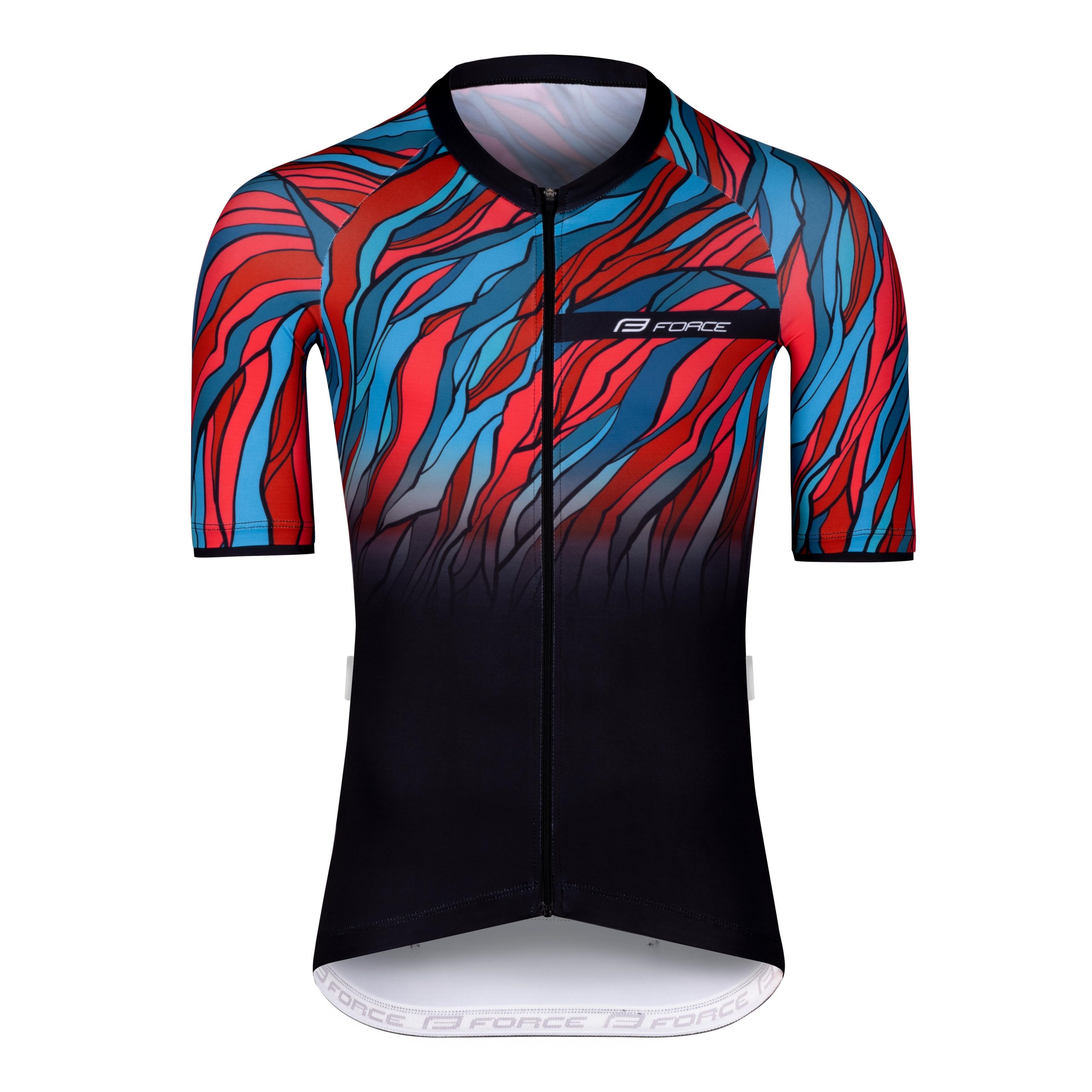 jersey F LIFE short sl, black-petrol blue-red 3XL