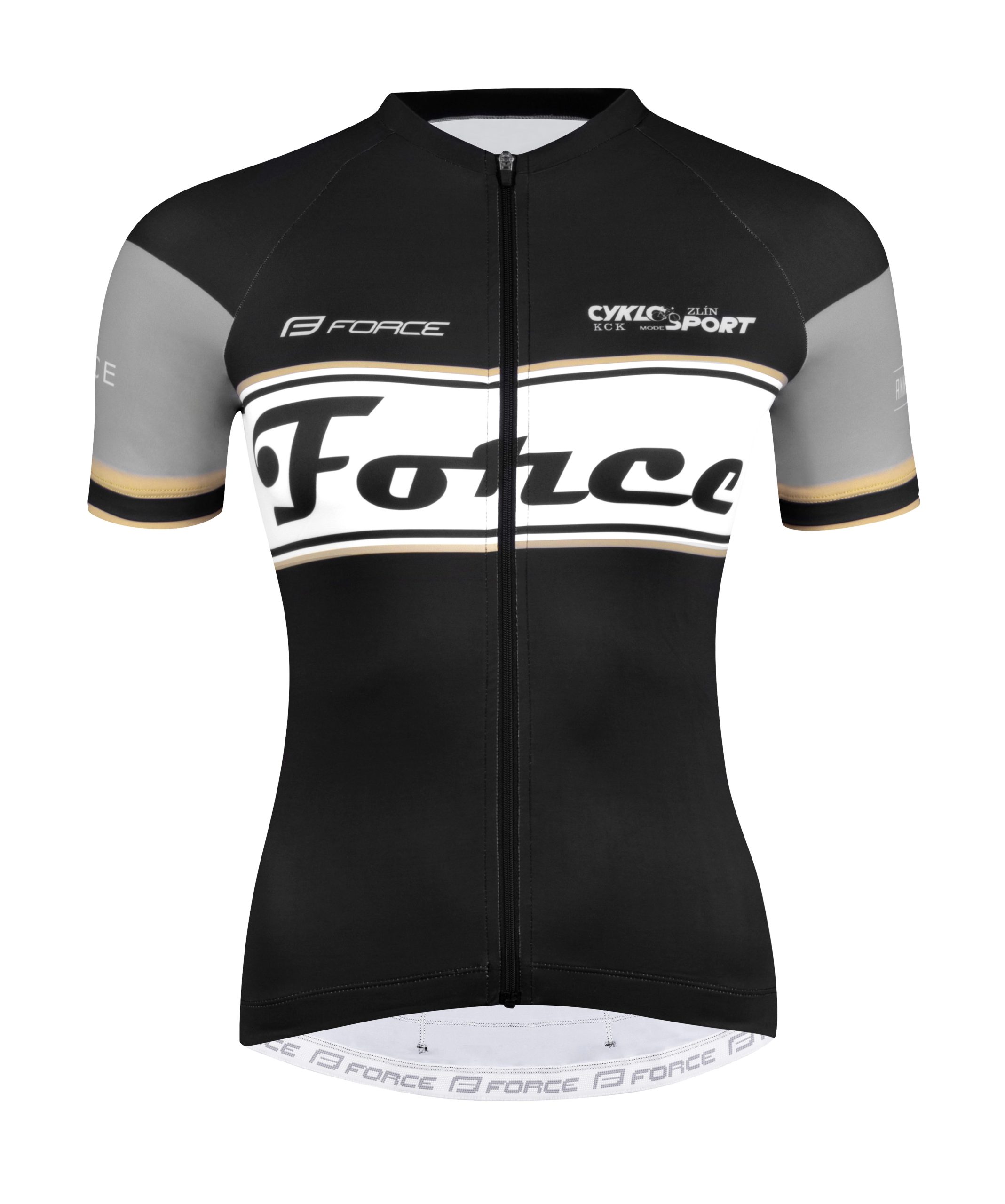 jersey F RETRO LADY short sl, black-gold XS