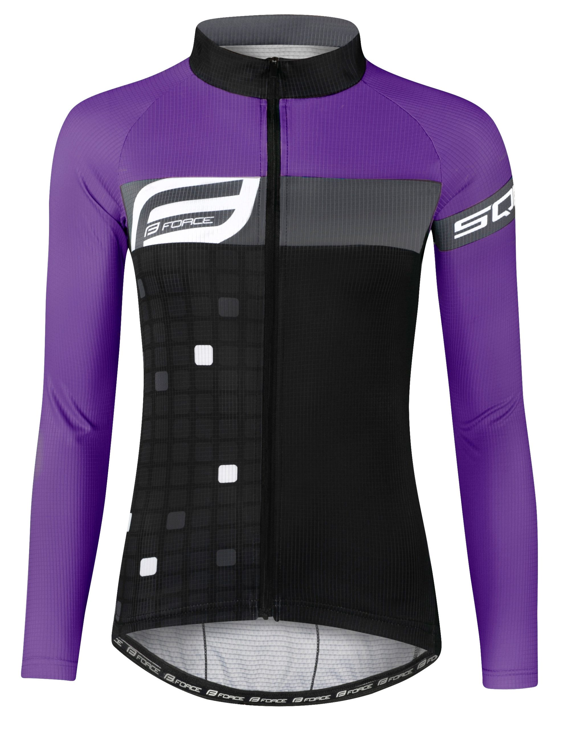 jersey F SQUARE LADY long sl, black-purple XS