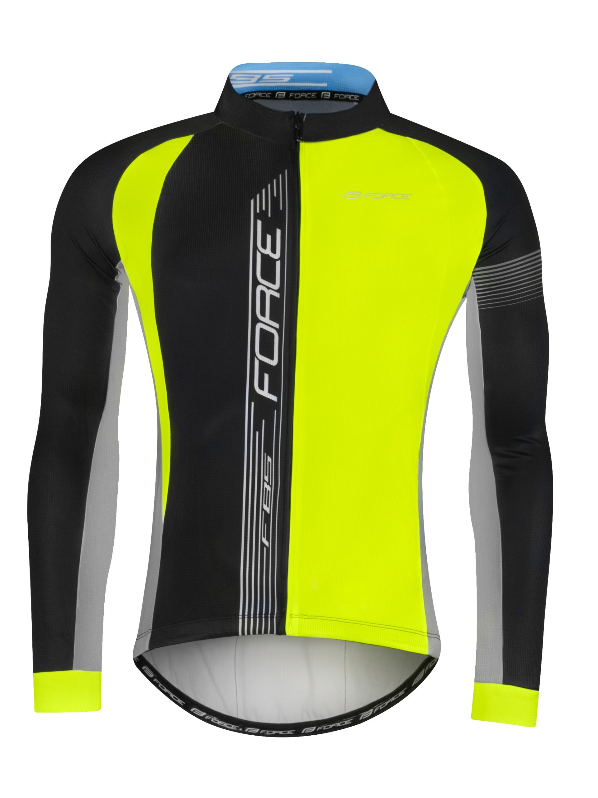 jersey FORCE F85 long sleeves, black-fluo-grey