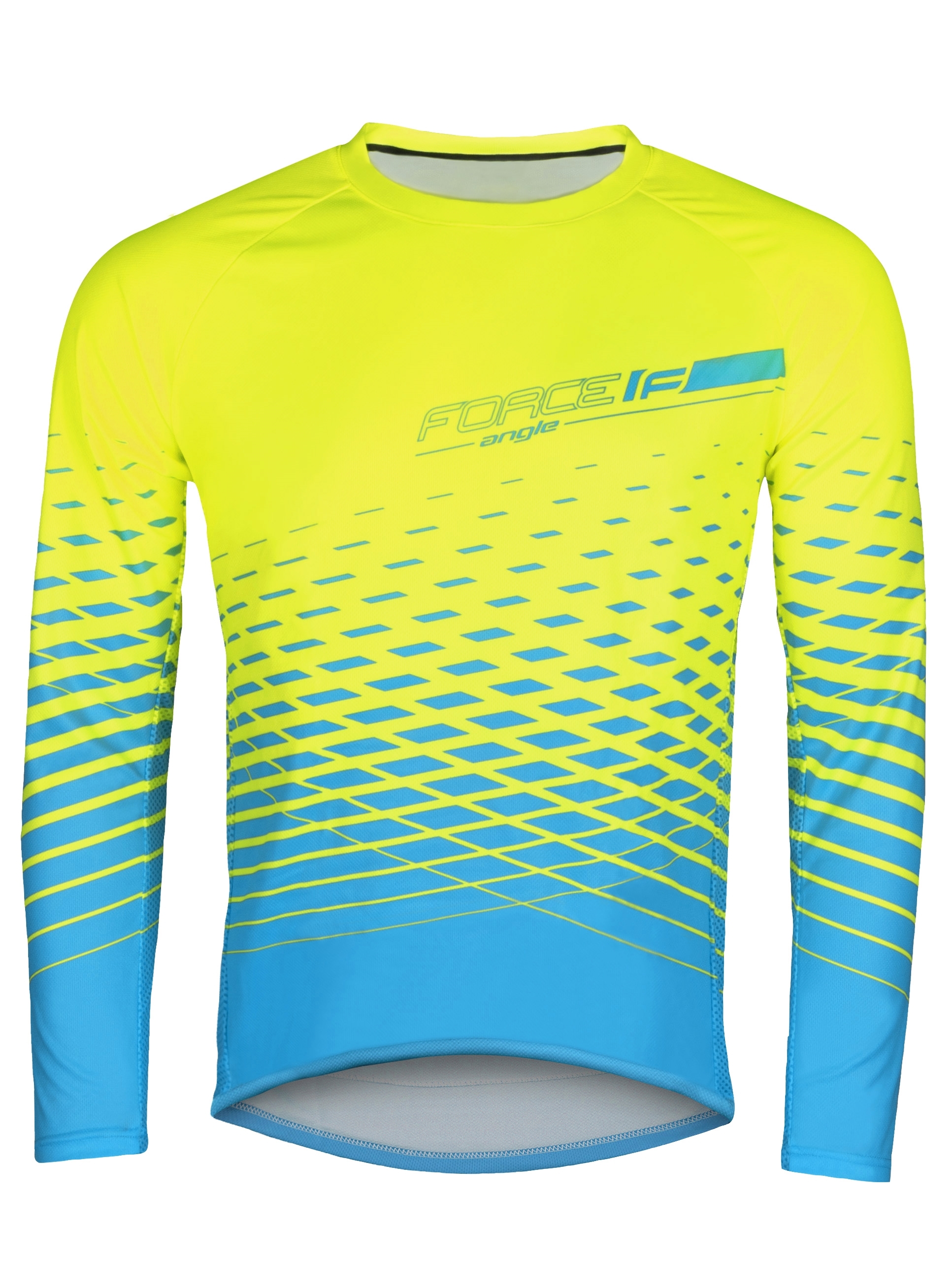 jersey FORCE MTB ANGLE long sl, fluo-blue 3XL