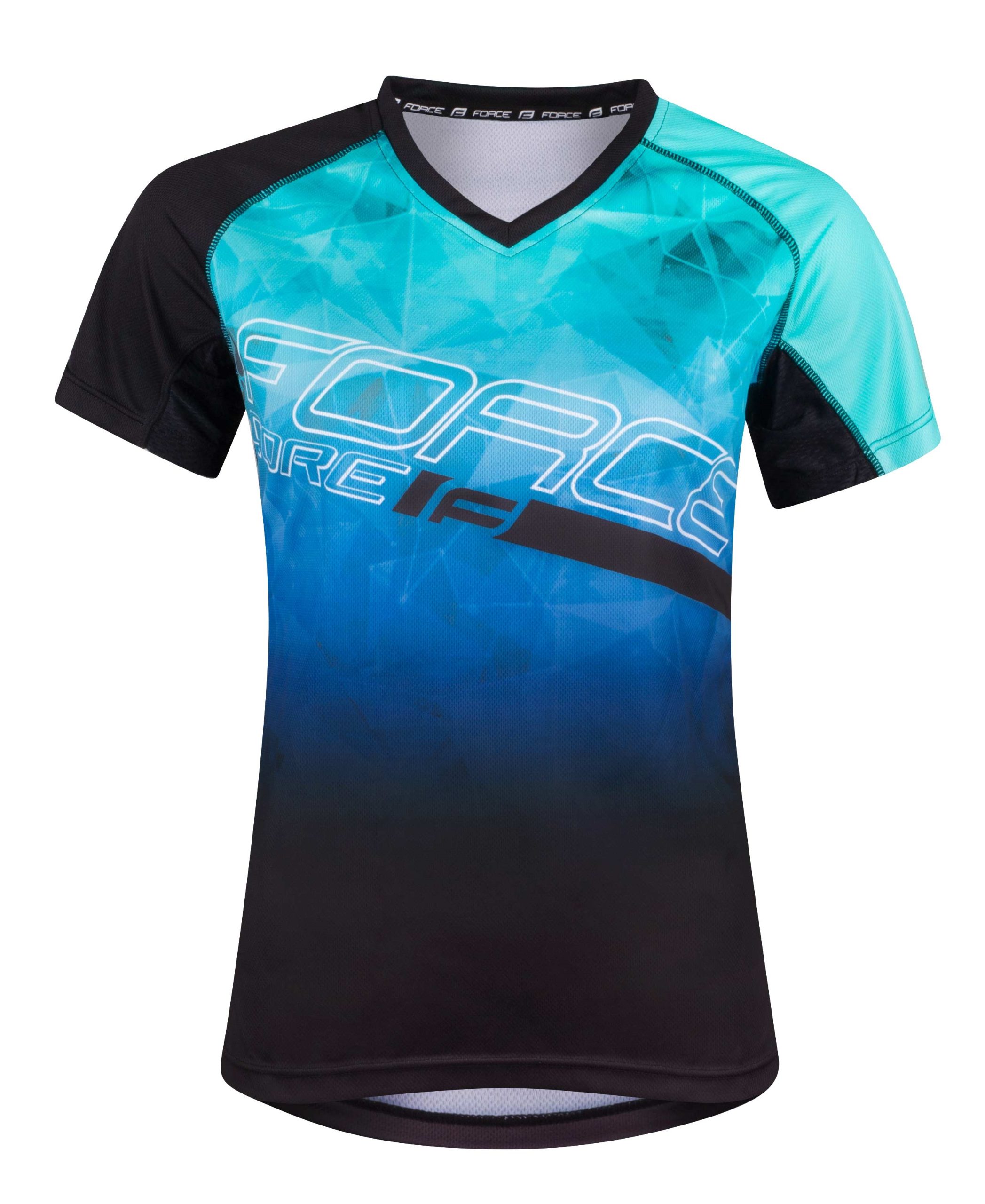 jersey FORCE MTB CORE LADY, turquoise-black XS