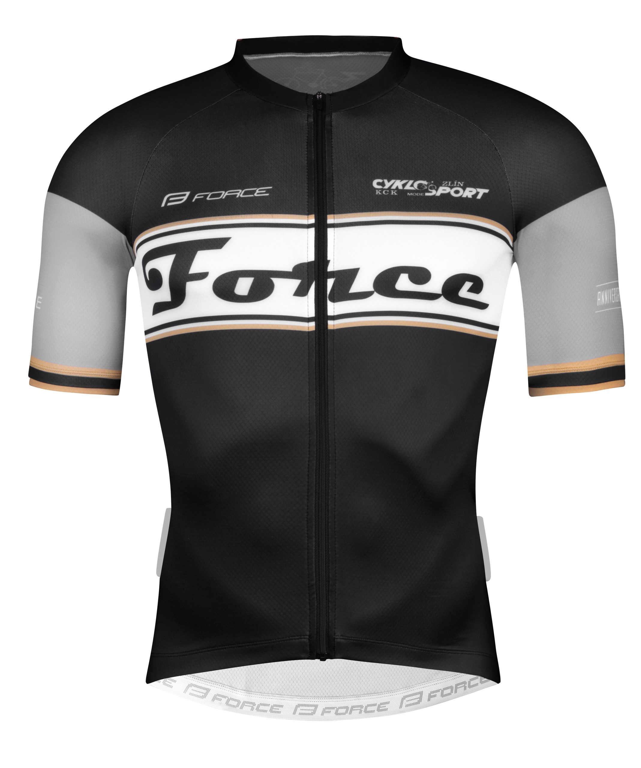 jersey FORCE RETRO sh. sleeves, black-gold L