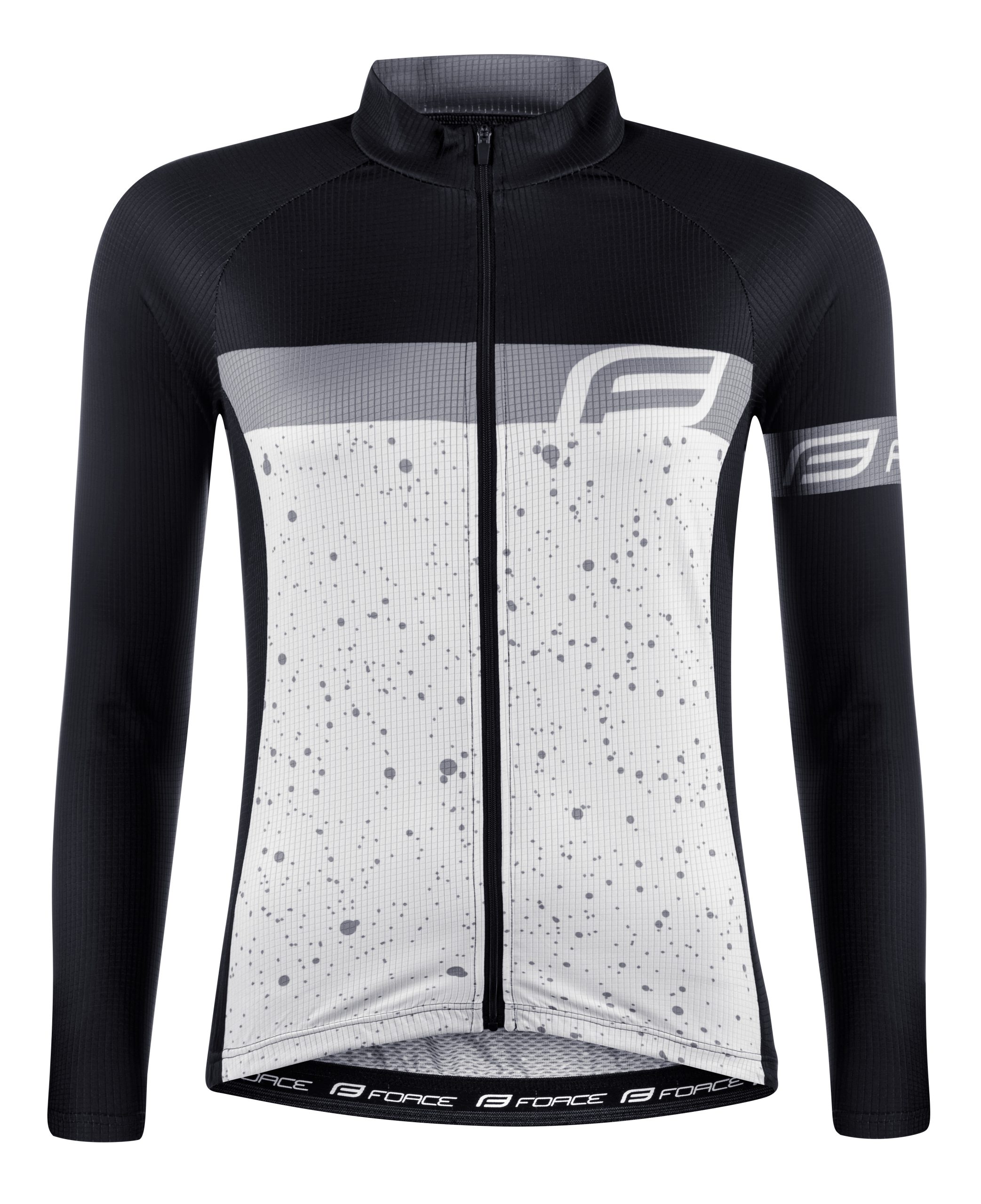 jersey FORCE SPRAY LADY long sl, white-black L