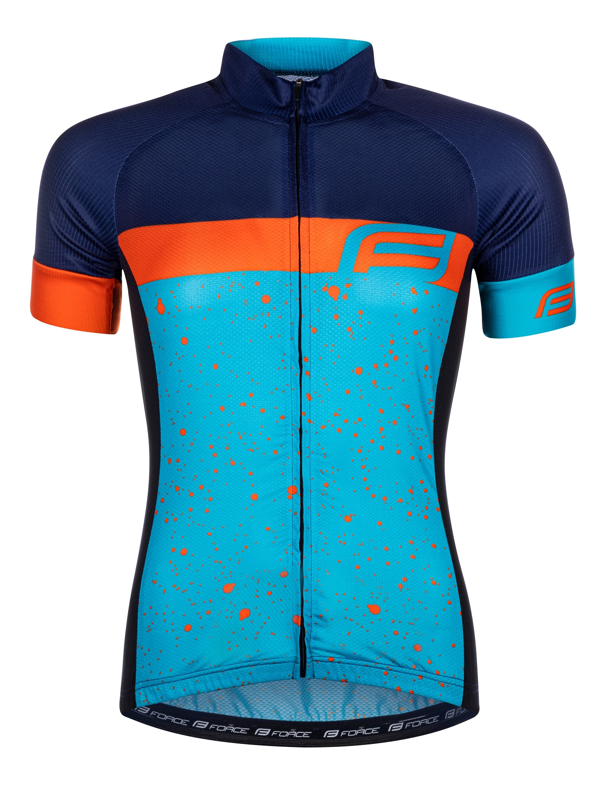 jersey FORCE SPRAY LADY short sl, blue-orange XS