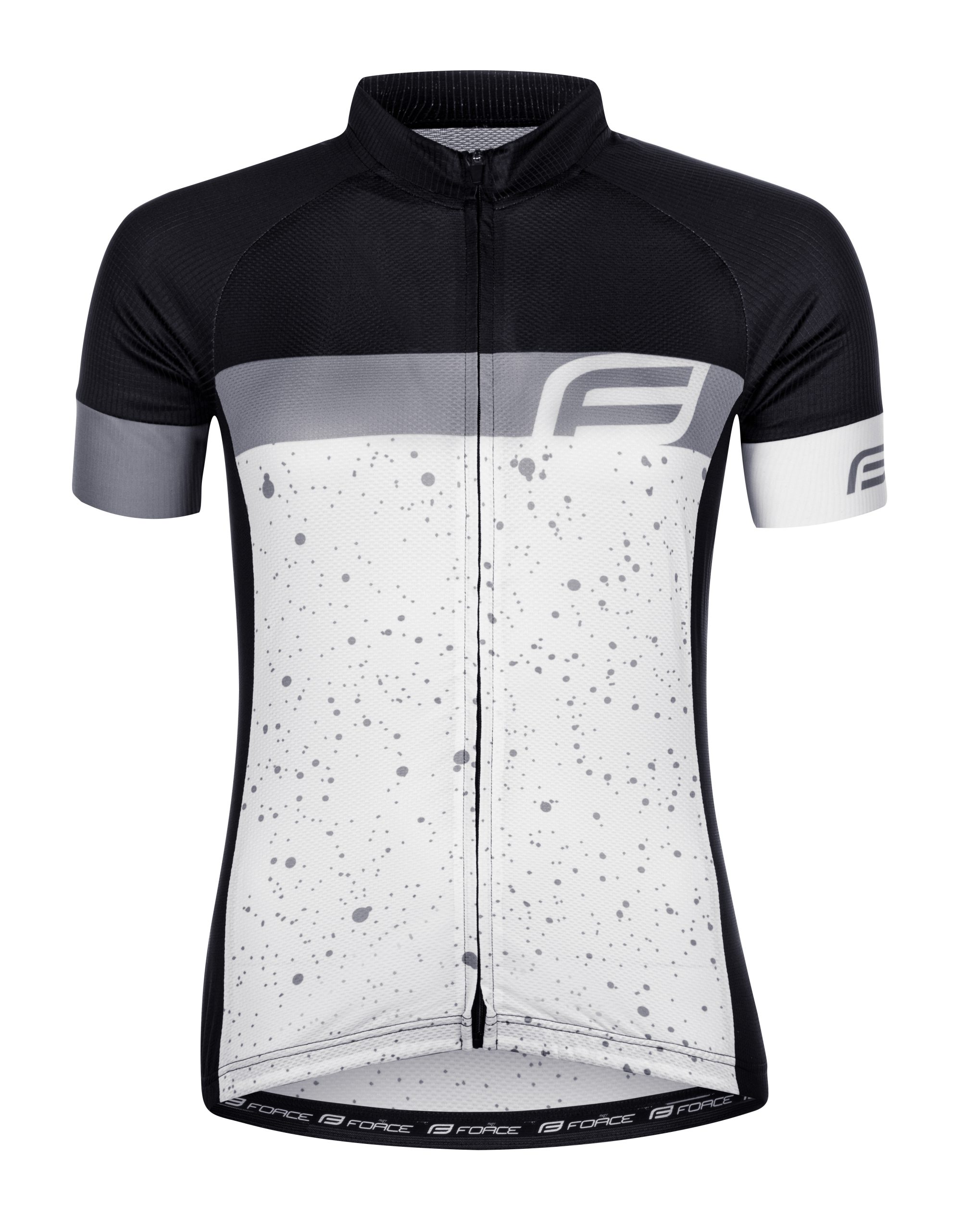 jersey FORCE SPRAY LADY short sl, white-black XS