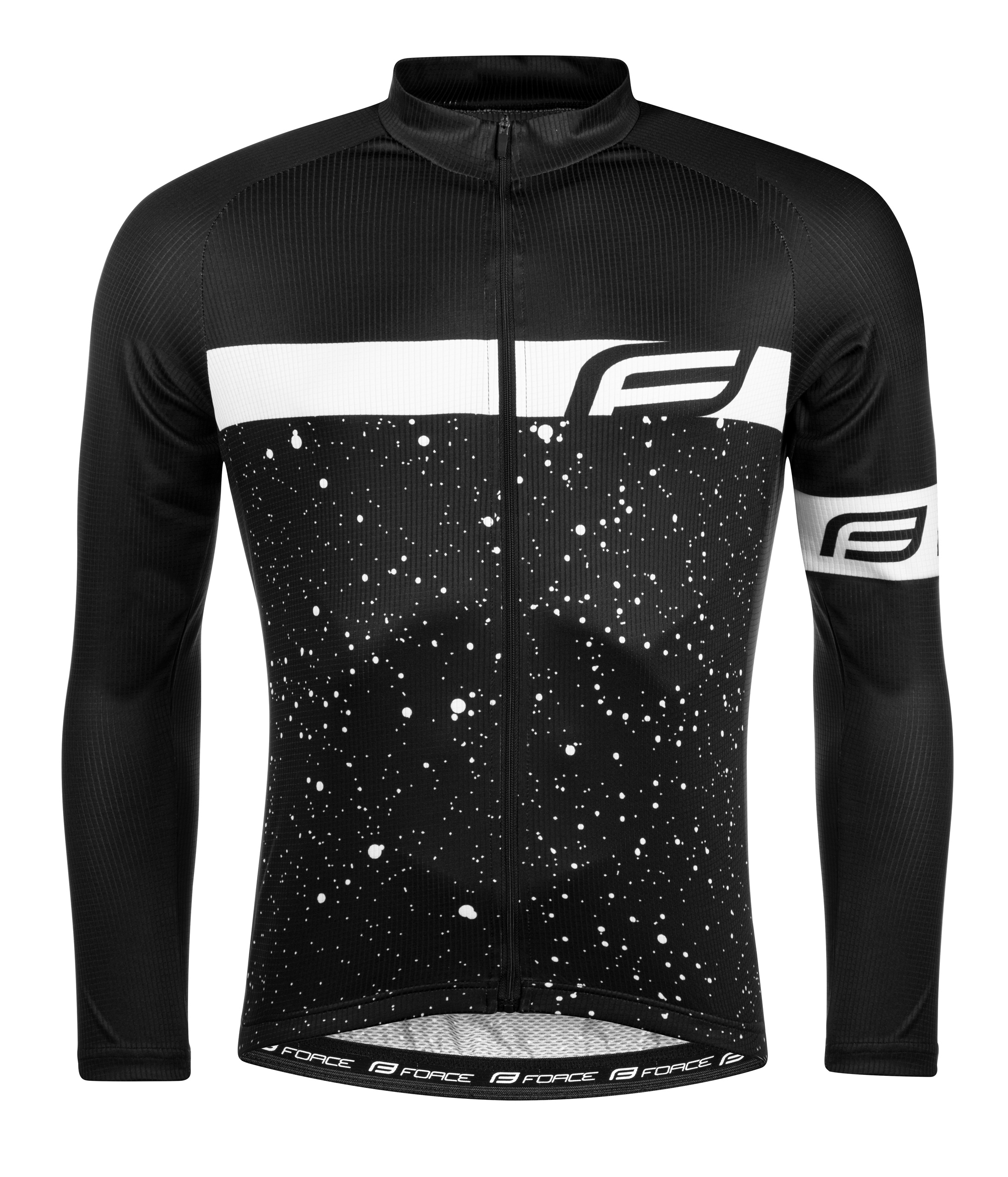 jersey FORCE SPRAY long sleeves, black-white 3XL