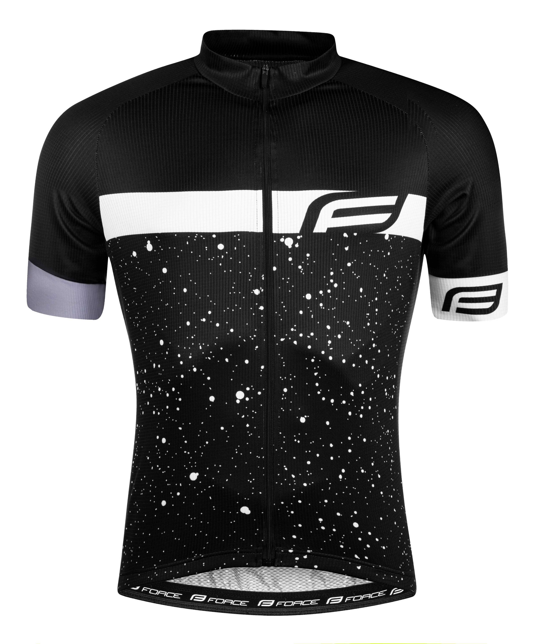 jersey FORCE SPRAY short sleeves, black-white L