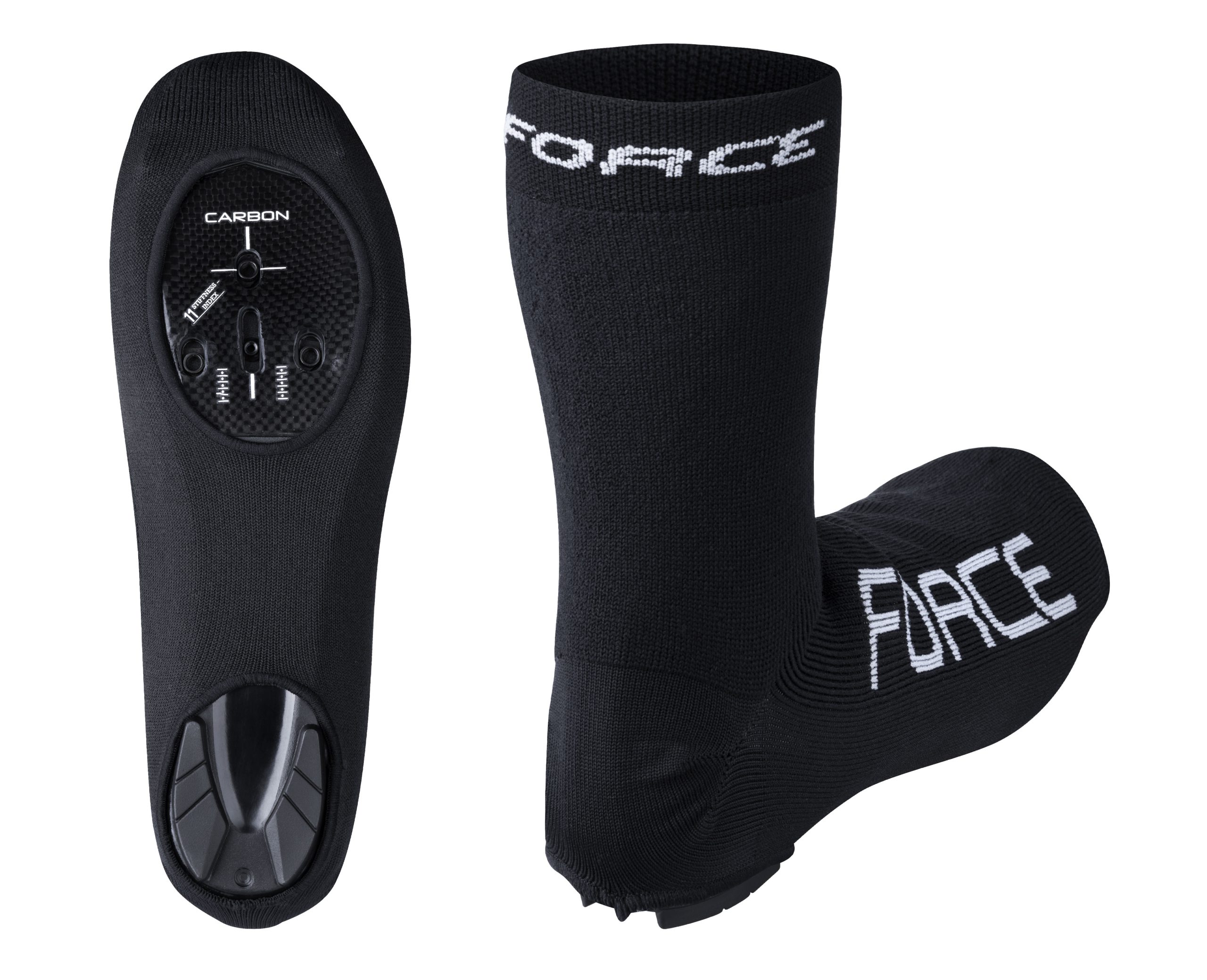 shoe covers FORCE 2 knitted ROAD, black L-XL