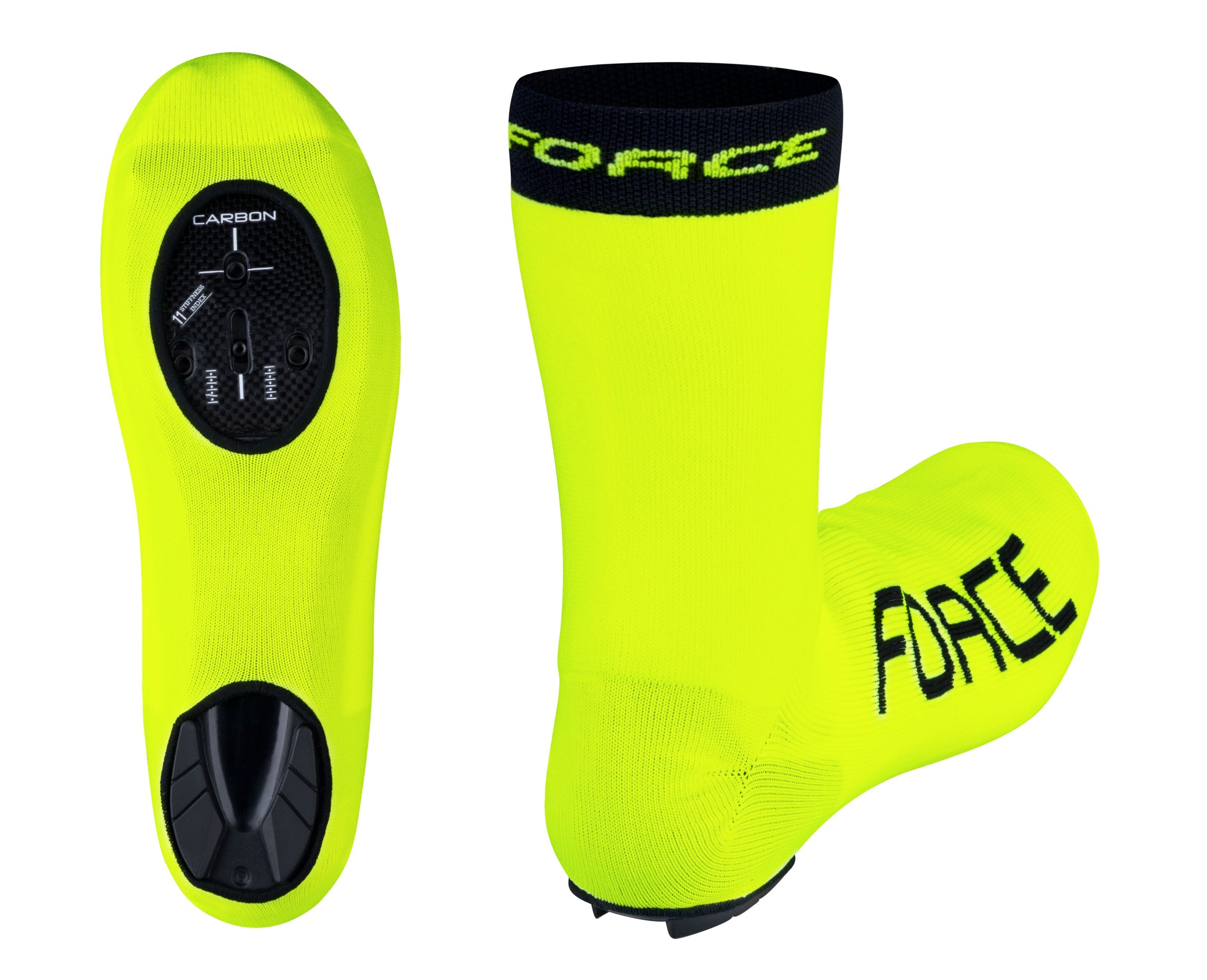 shoe covers FORCE 2 knitted ROAD, fluo L-XL