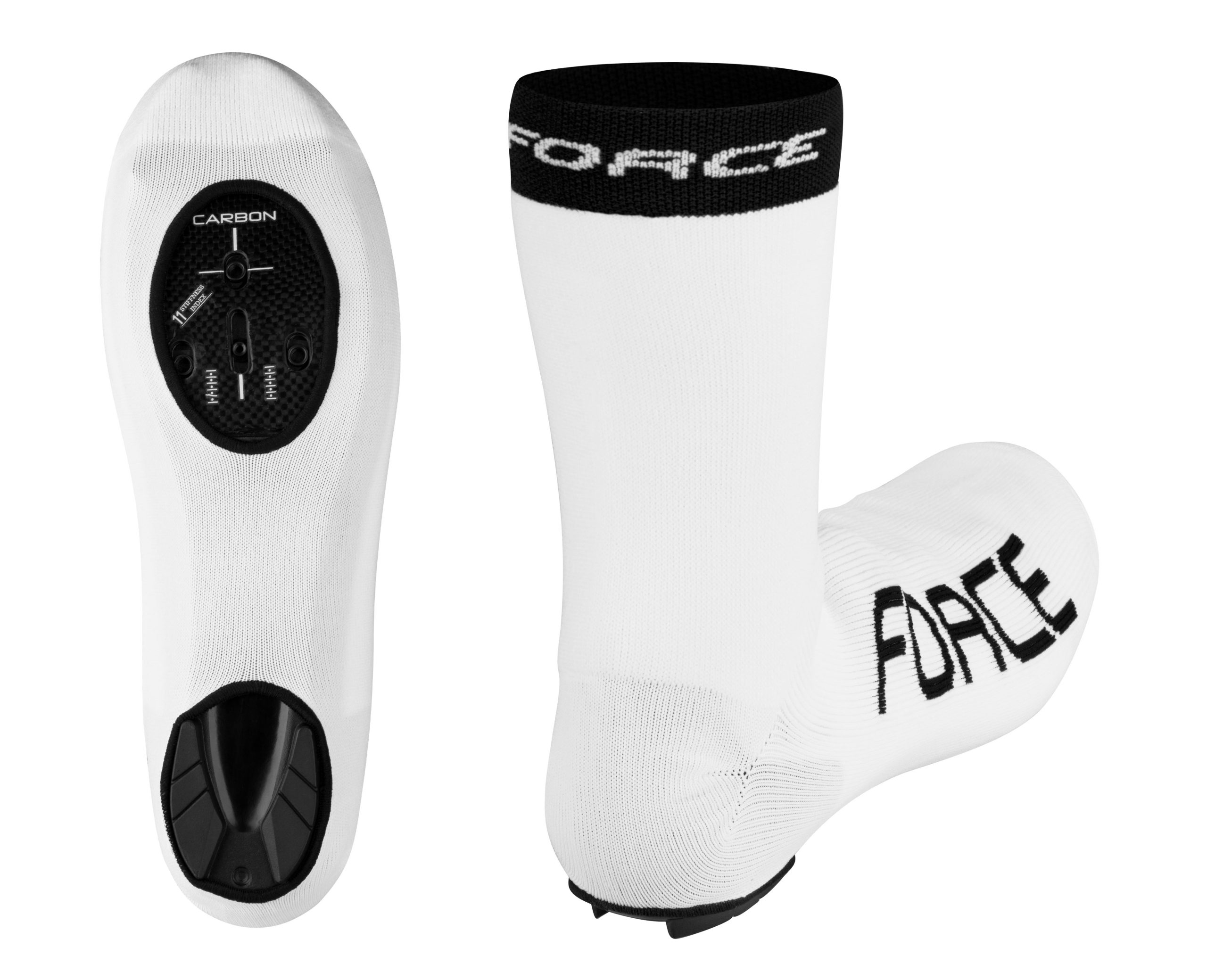 shoe covers FORCE 2 knitted ROAD, white L-XL