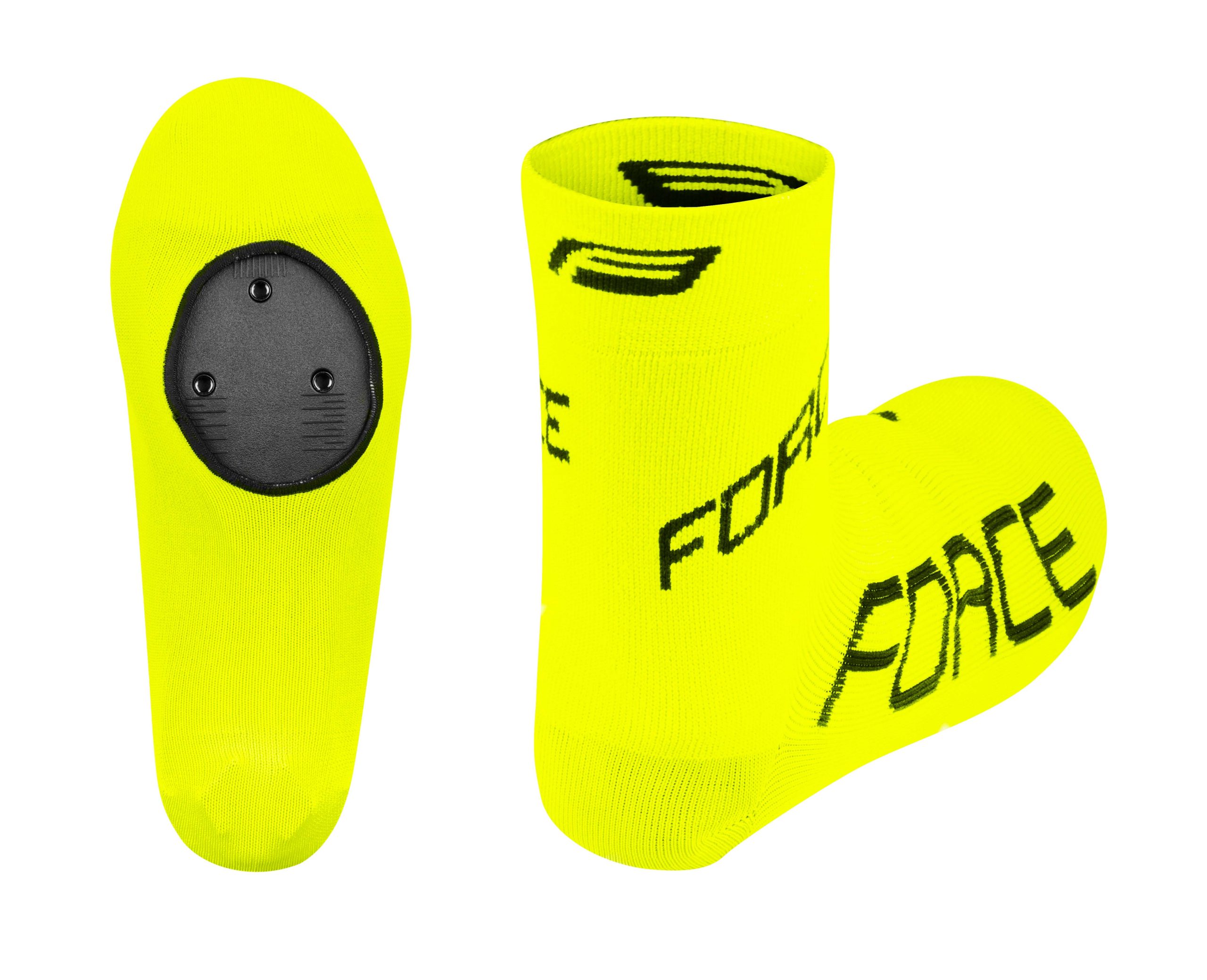 shoe covers FORCE knitted ROAD, fluo