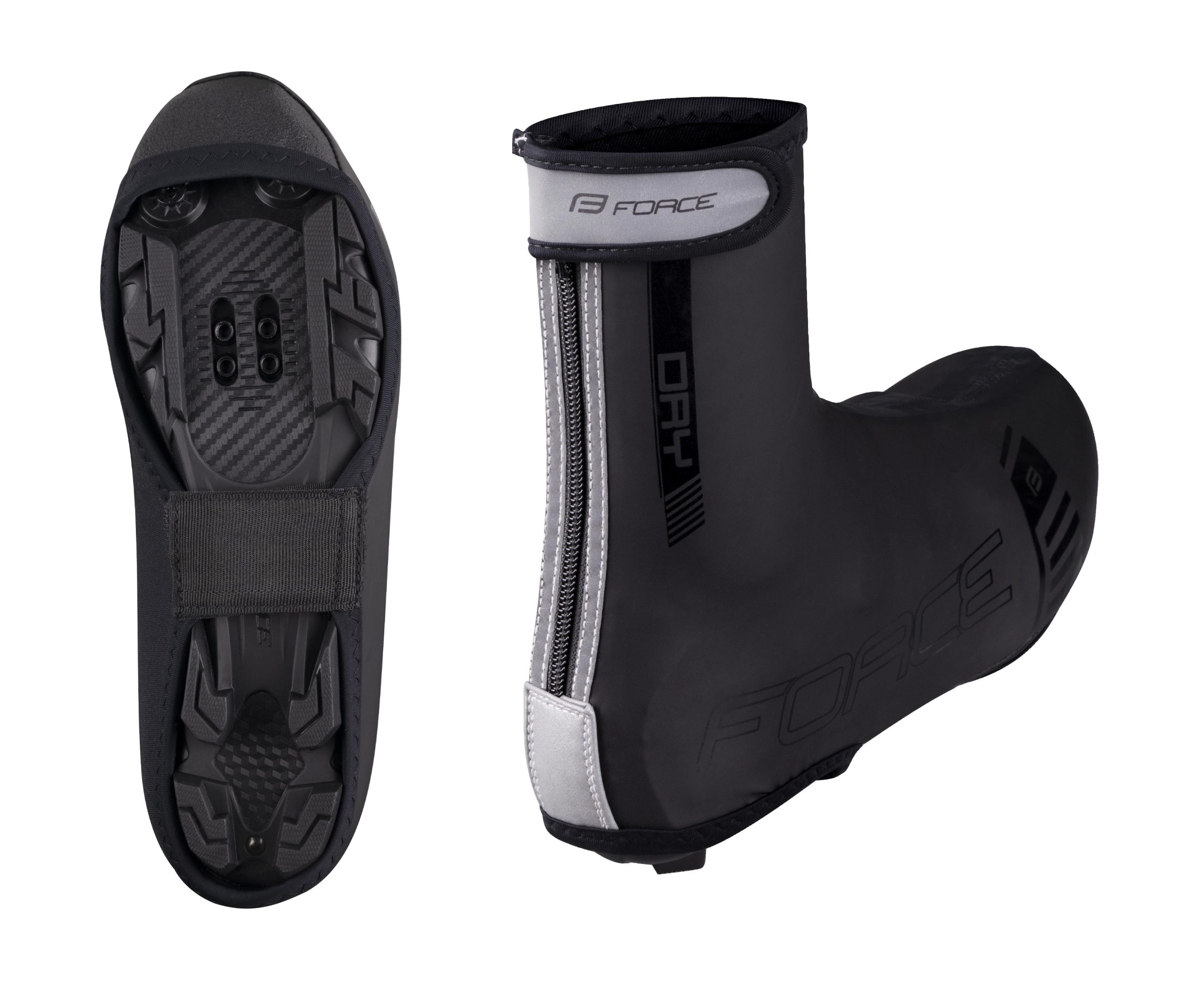 shoe covers FORCE PU DRY MTB, black