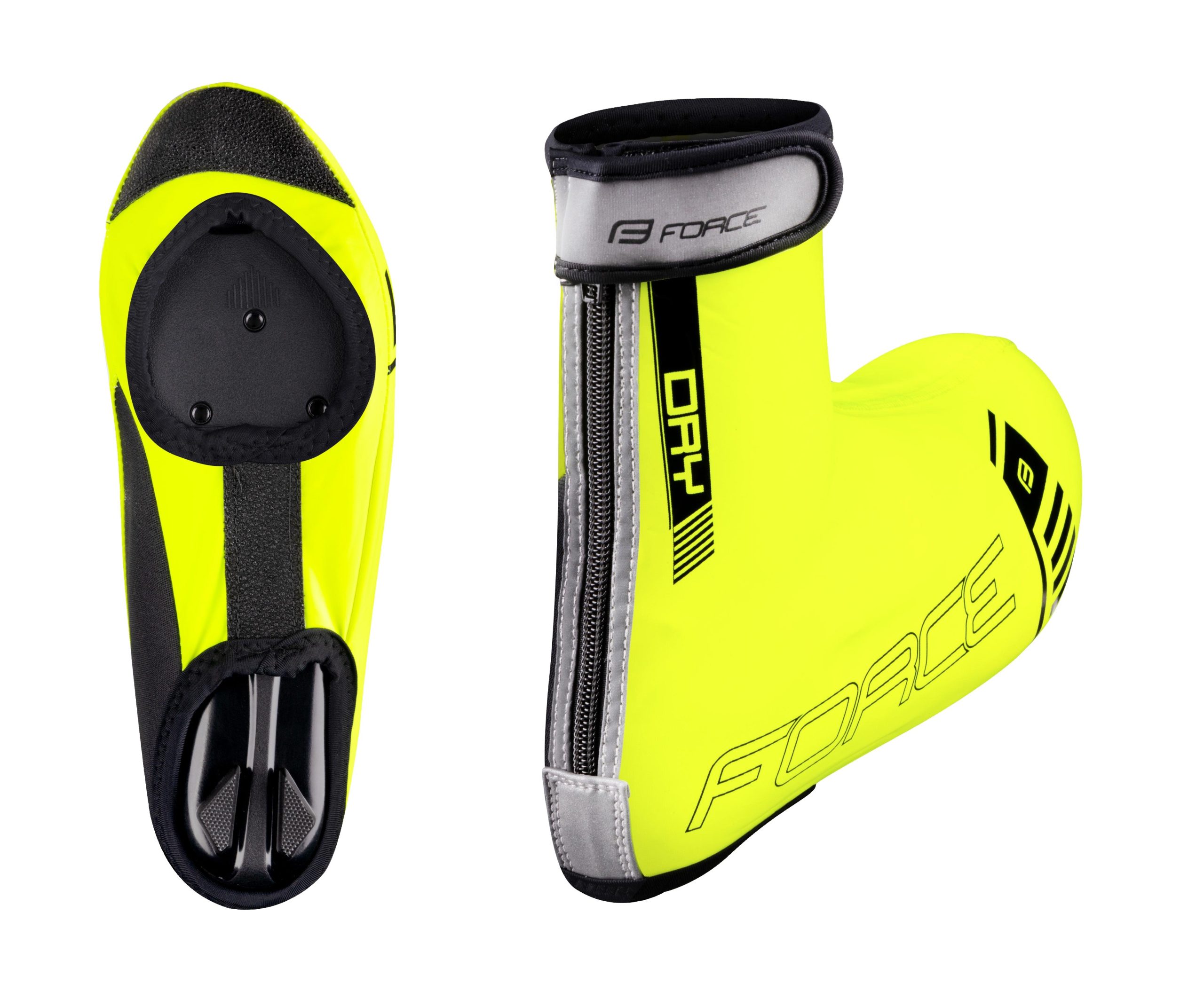 shoe covers FORCE PU DRY ROAD, fluo L