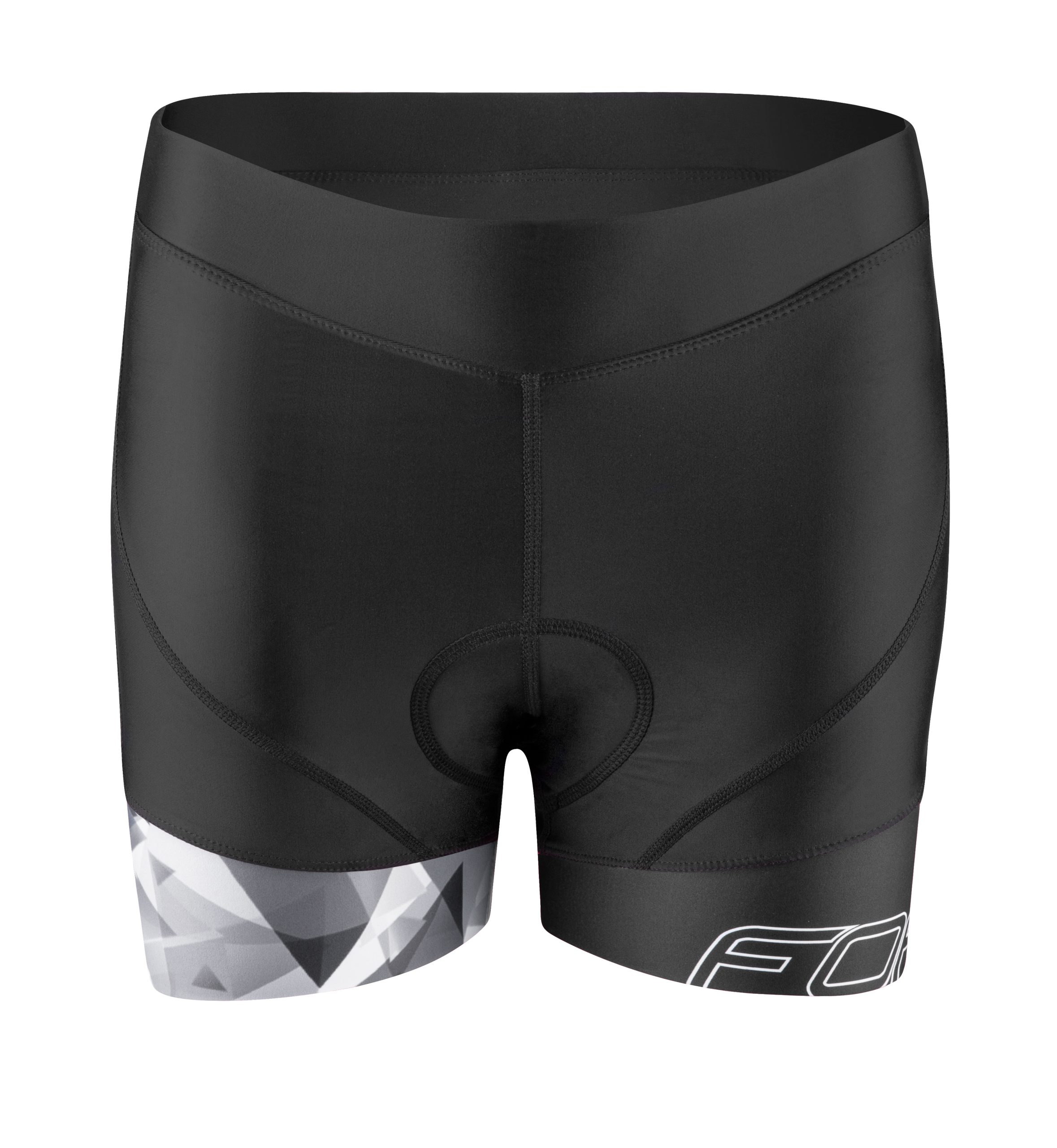 shorts F MINI LADY to waist w pad, black-grey XS