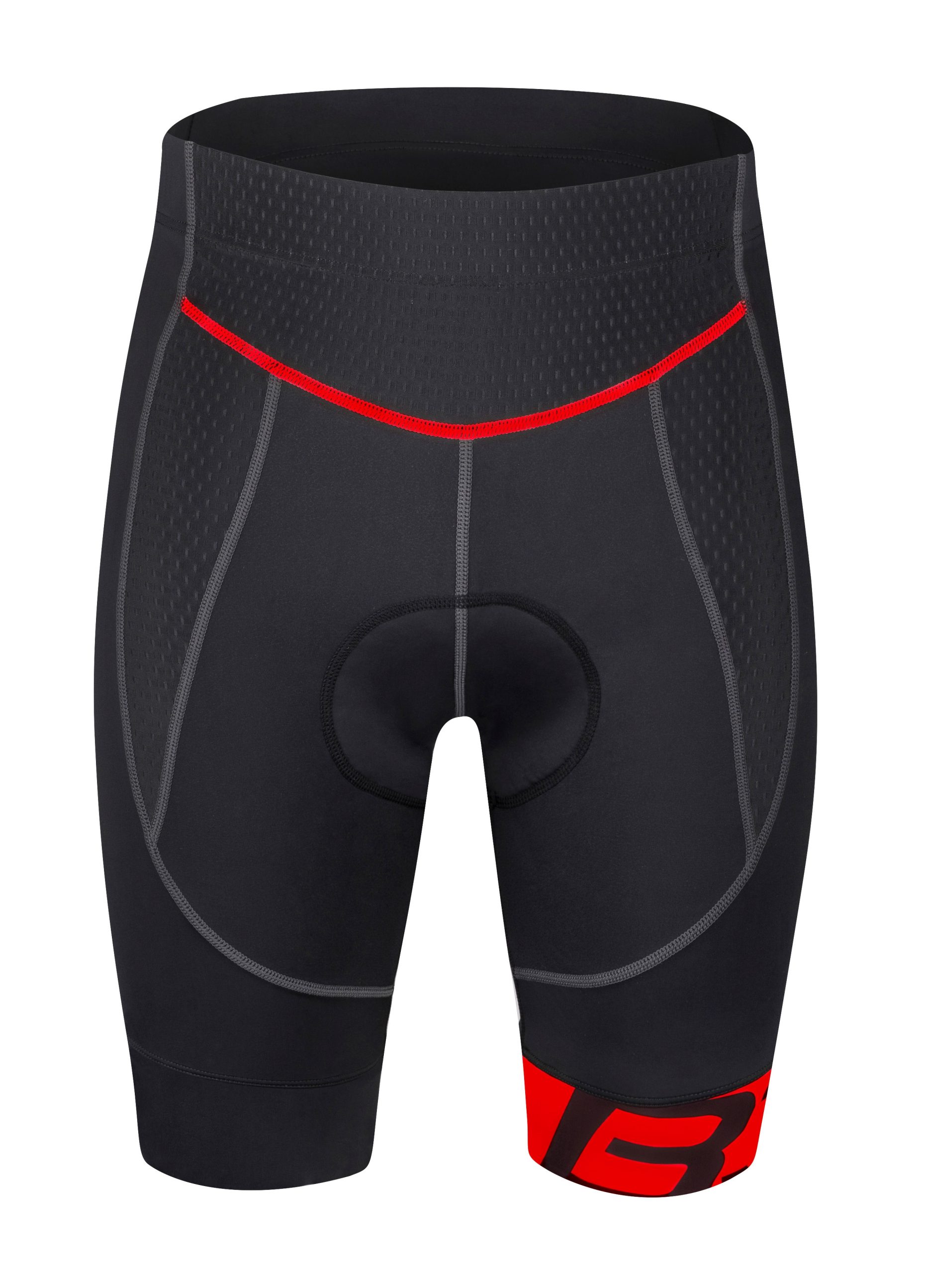 shorts FORCE B30 to waist with pad, black-red 3XL