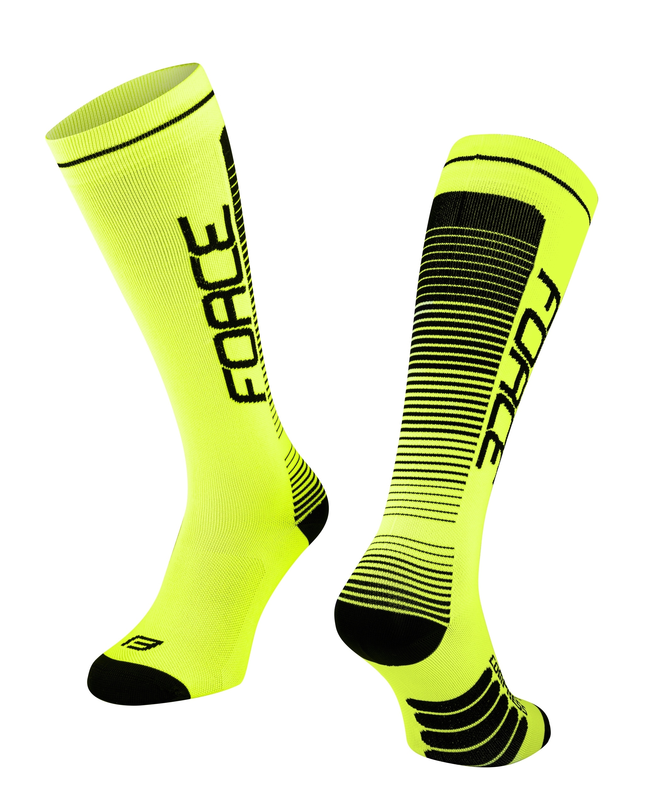 socks F COMPRESS, fluo-black L-XL/42-47