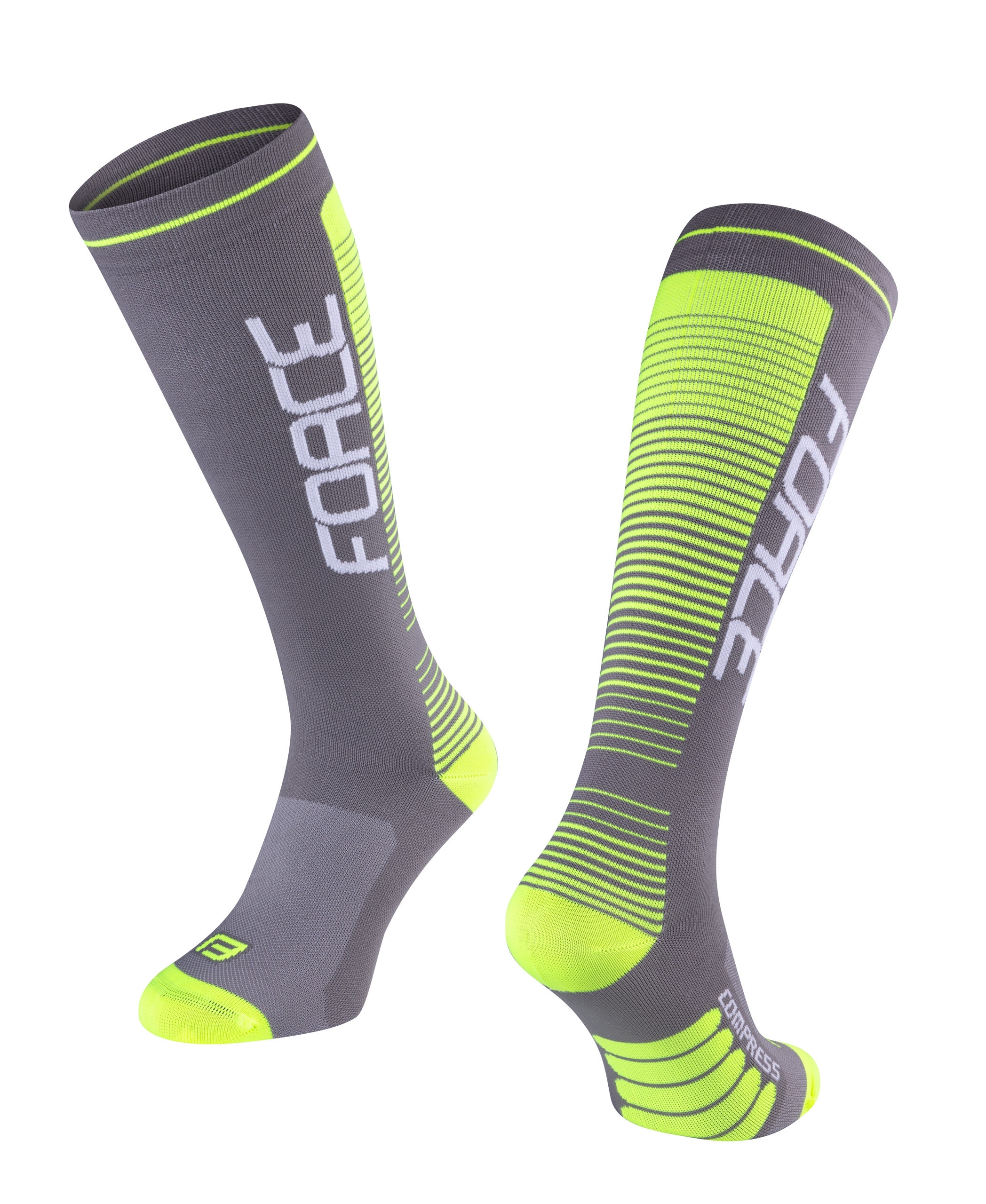 socks F COMPRESS, grey-fluo L-XL/42-47