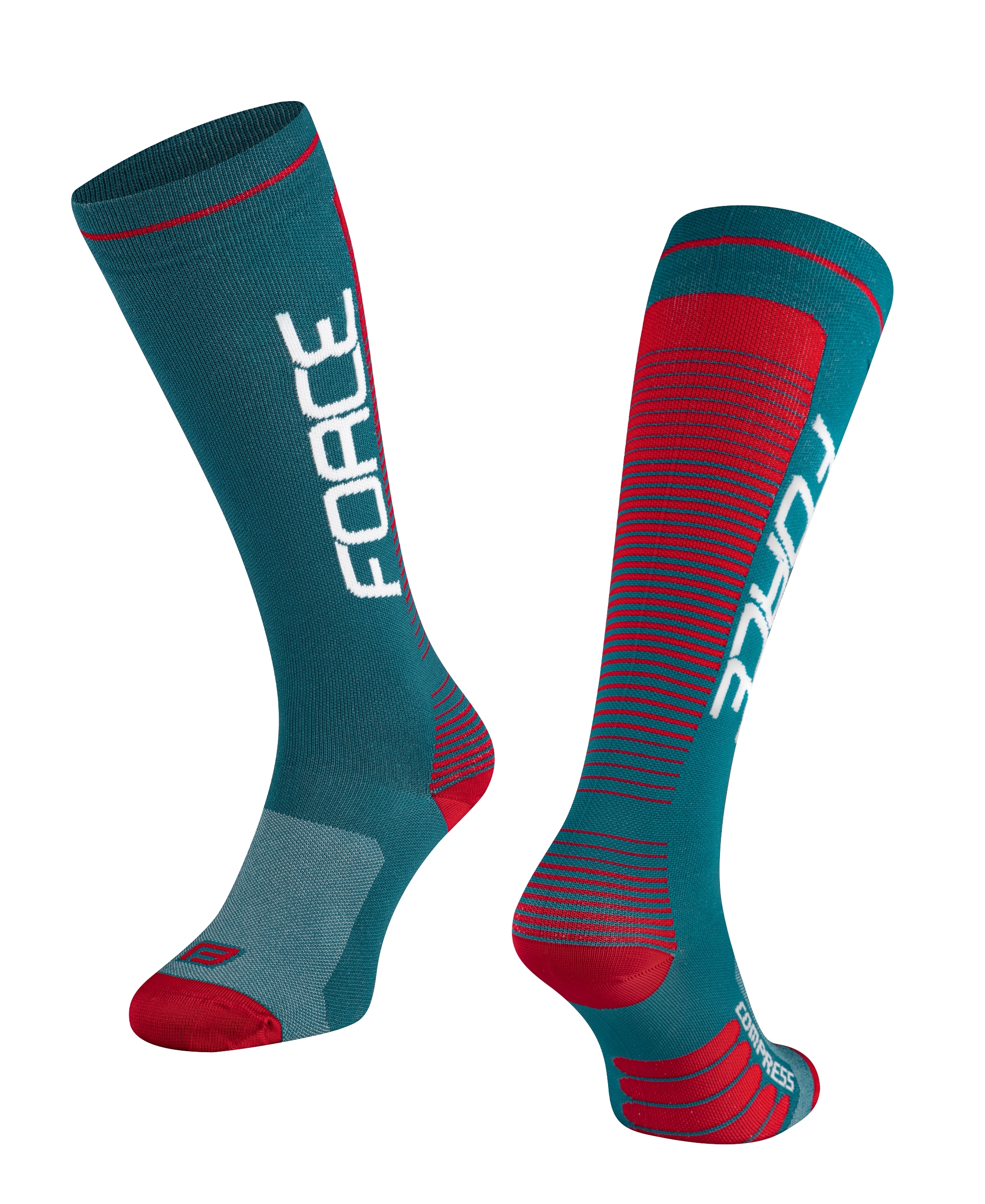 socks F COMPRESS, petrol blue-red S-M/36-41