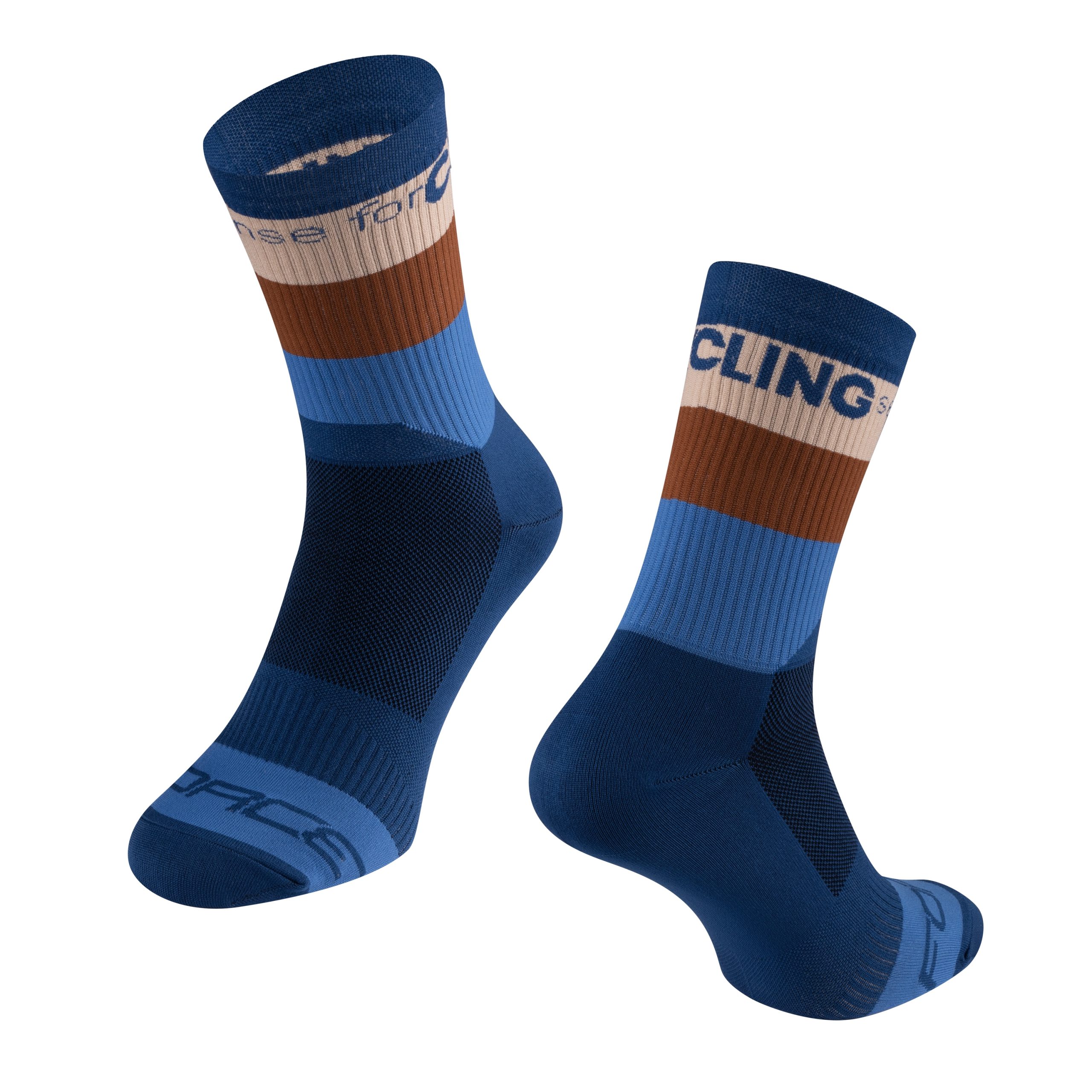 socks FORCE BLEND, blue-brown L-XL/42-46